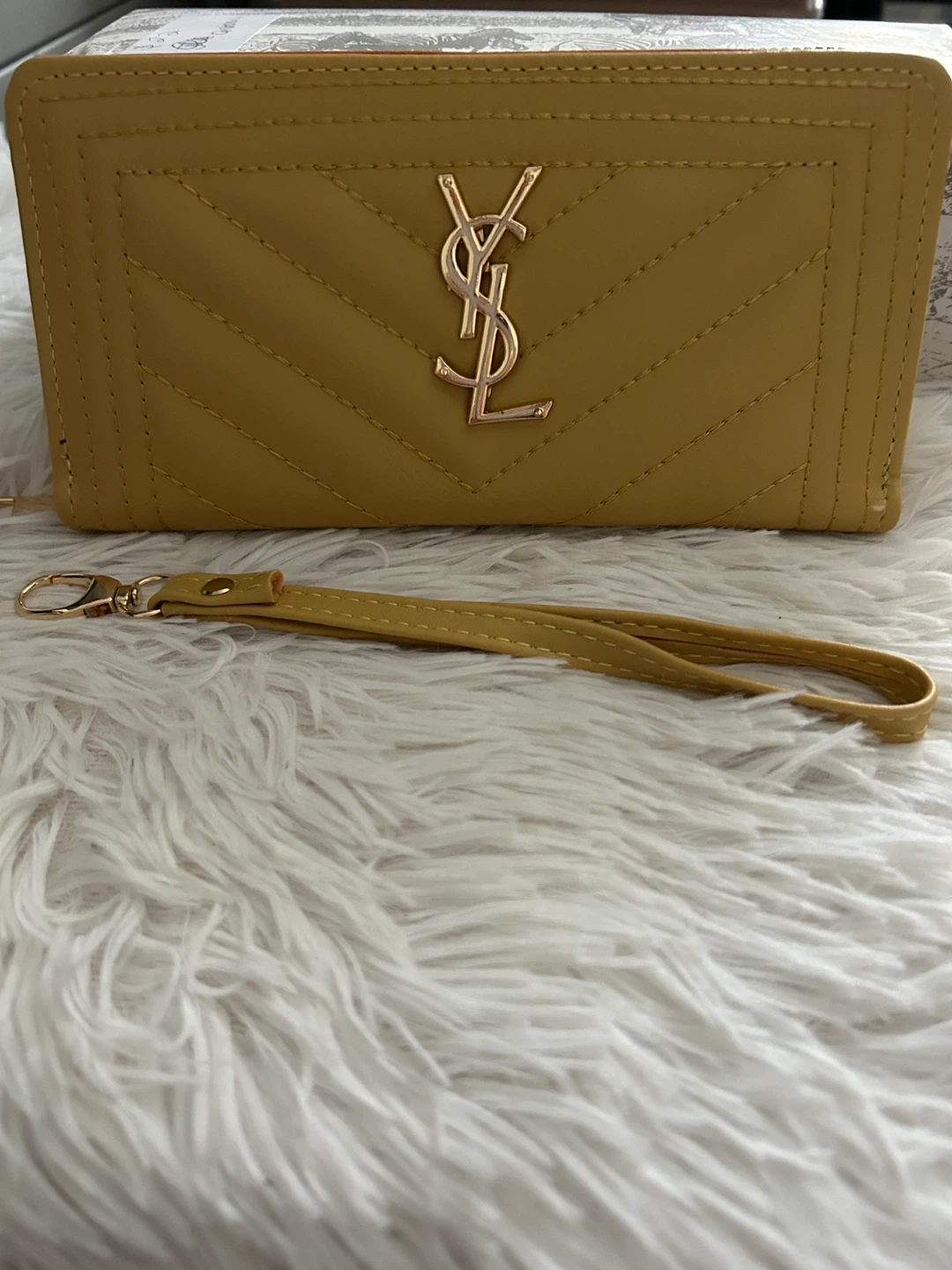 Yellow Wallet with Wrist Strap