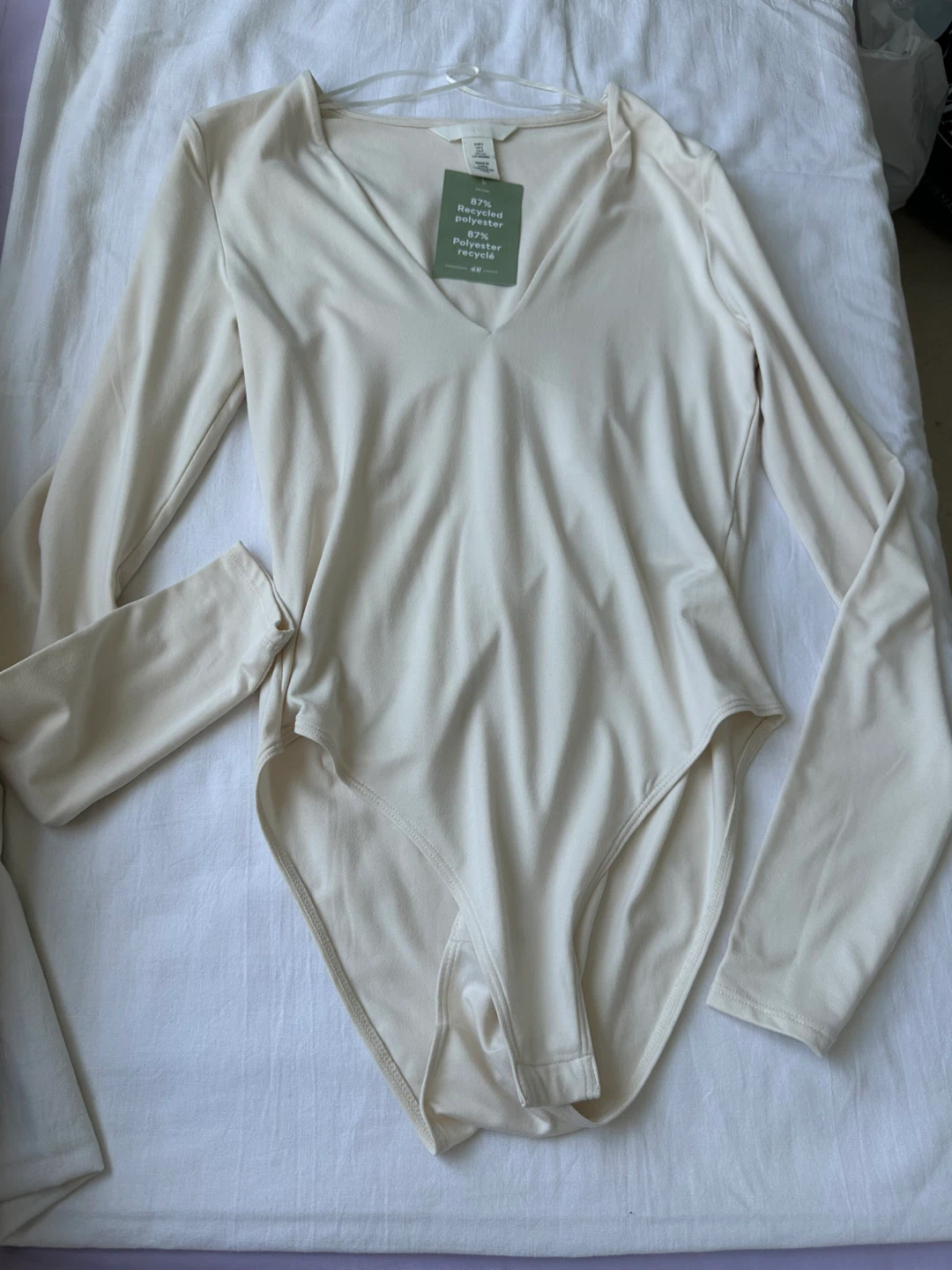 H&M Long Sleeve Light Cream Bodysuit