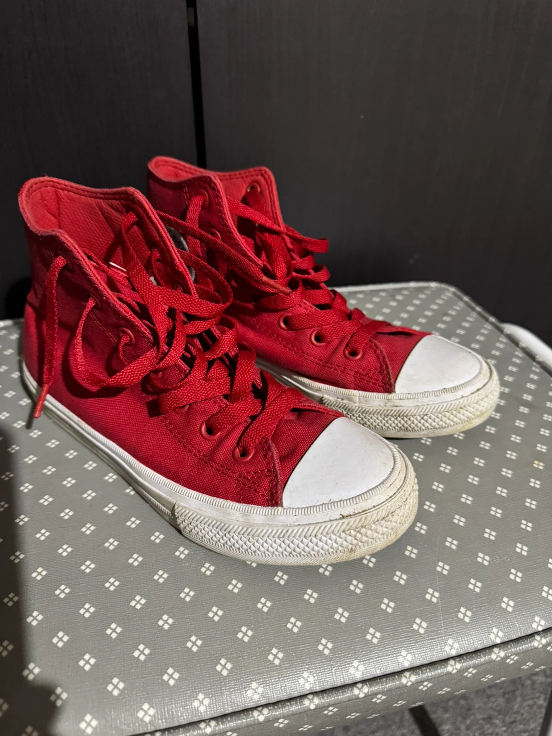 Red Converse All Star High Top Sneakers size US 2