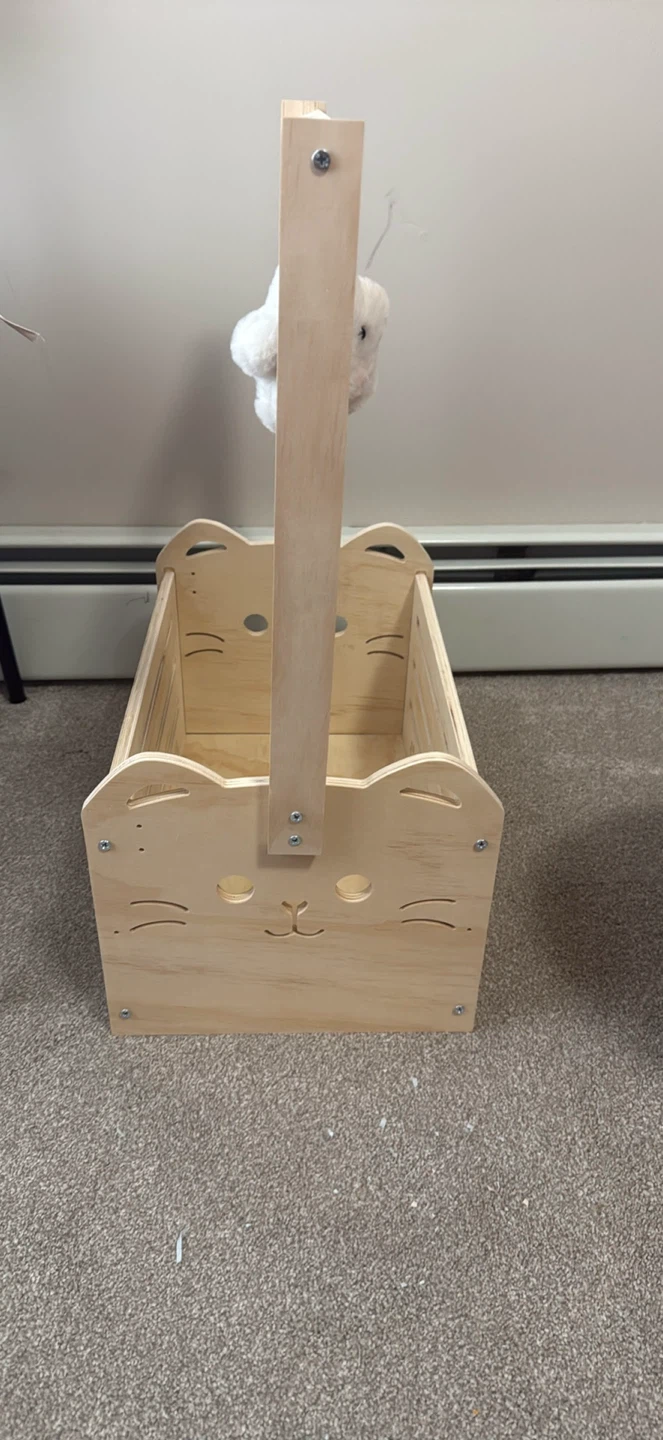 Wooden Pet Carrier with Toy