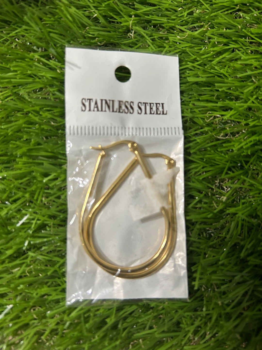 Gold Tone Teardrop Hoop Earrings