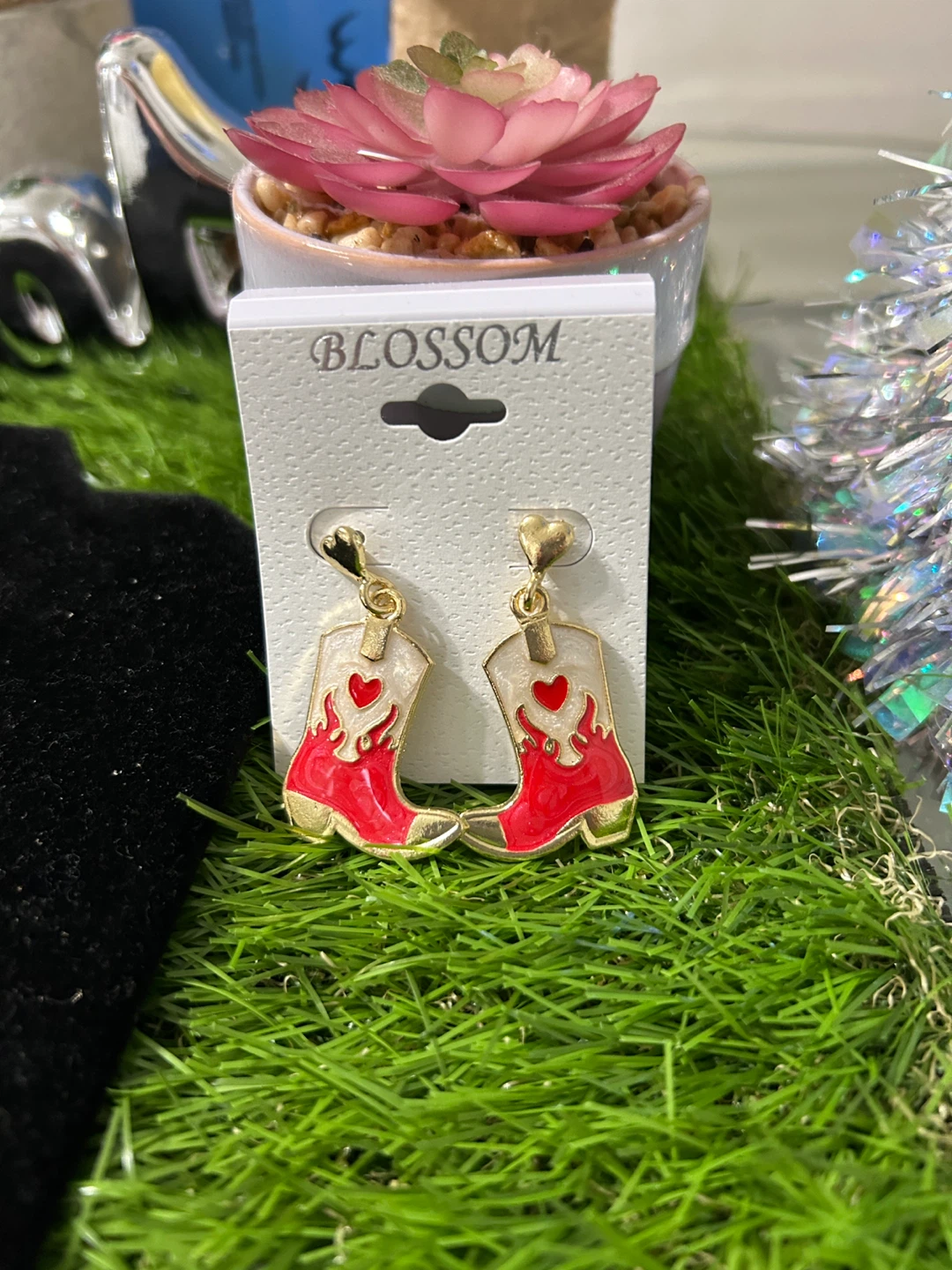 Blossom Cowboy Boot Earrings