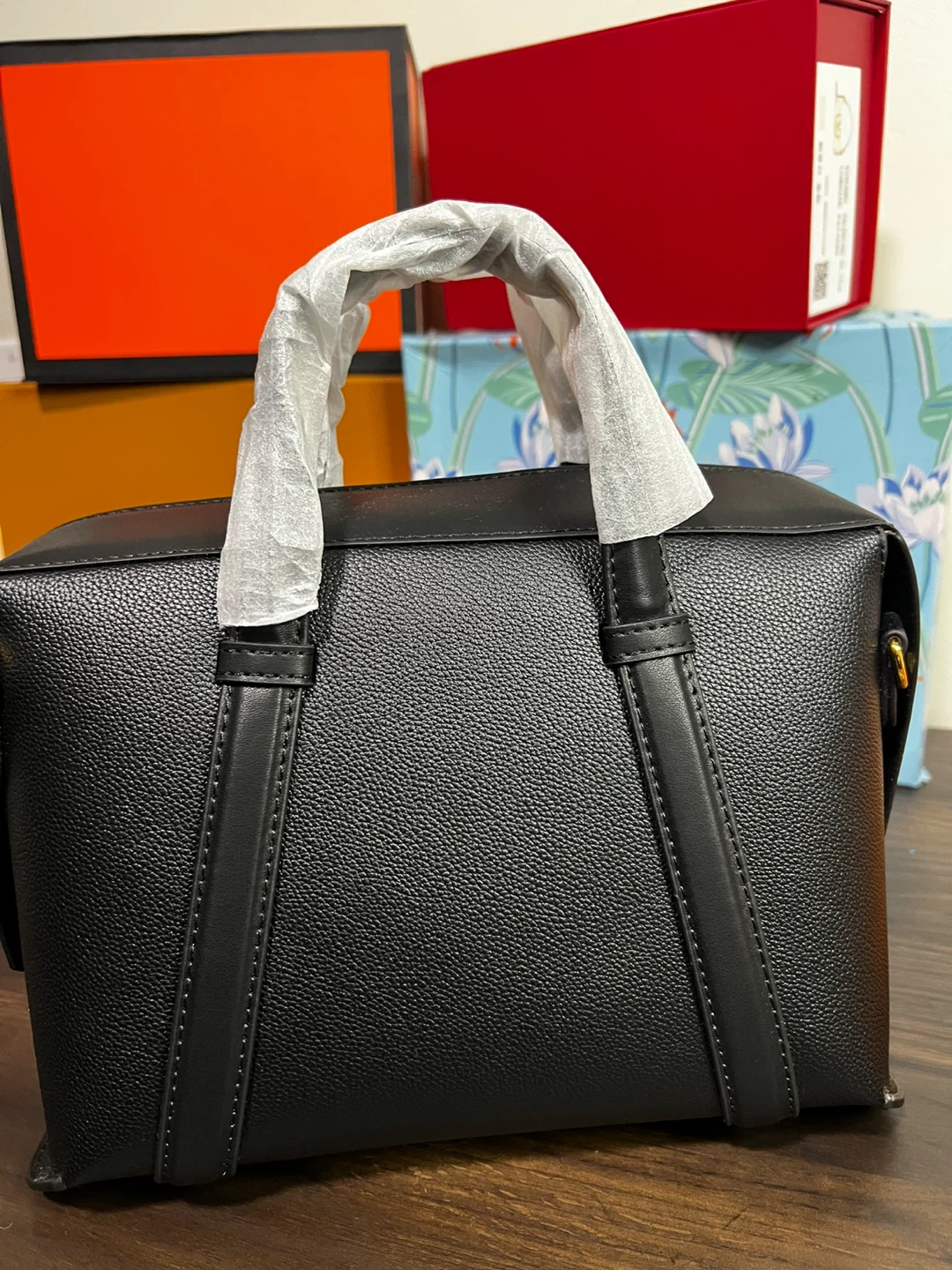 Fendi Black Leather Mini Bag with Red Heart Charm