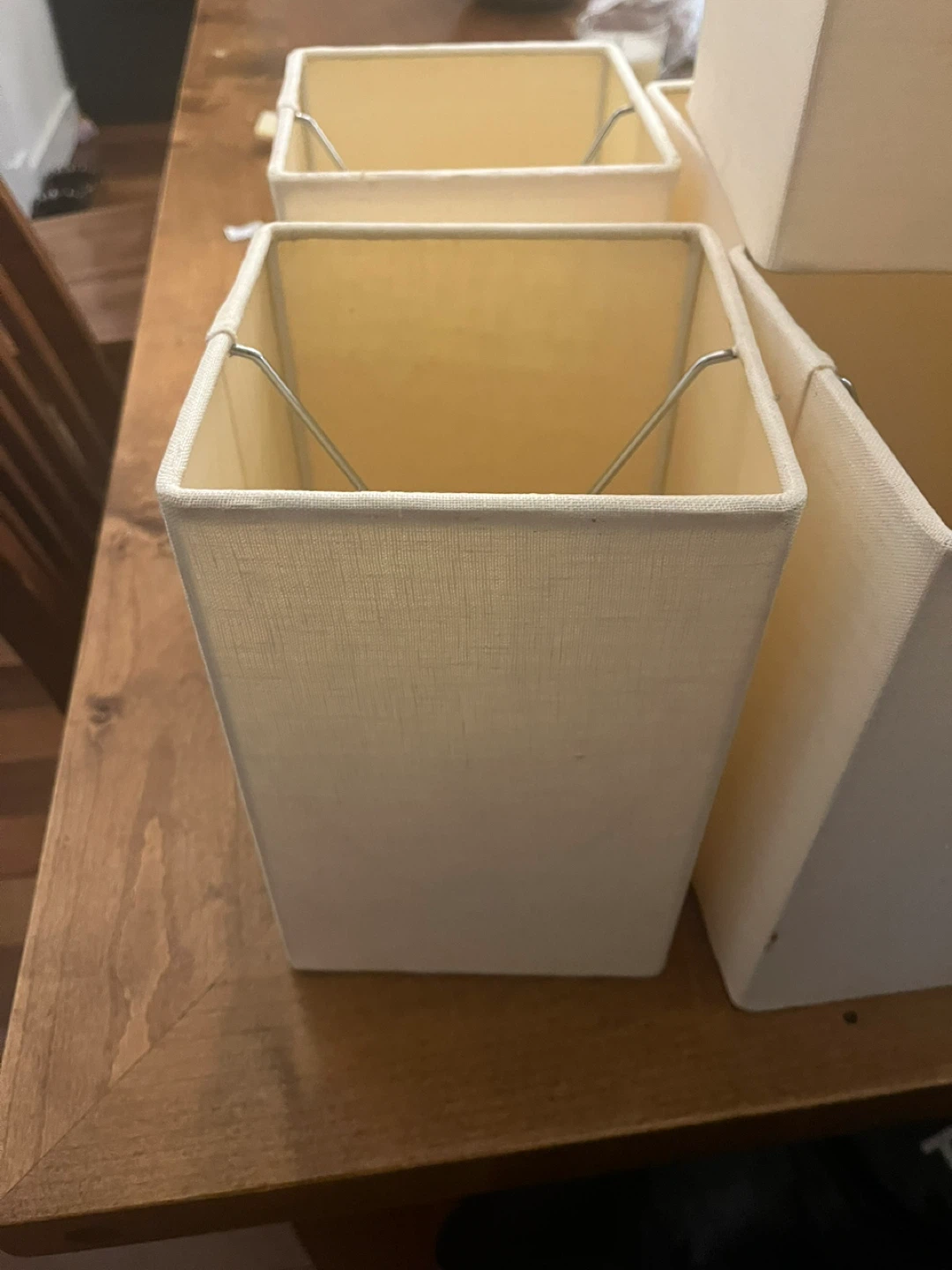 ⚽️Set of 8 Beige Square Fabric Lamp Shades - photo 2