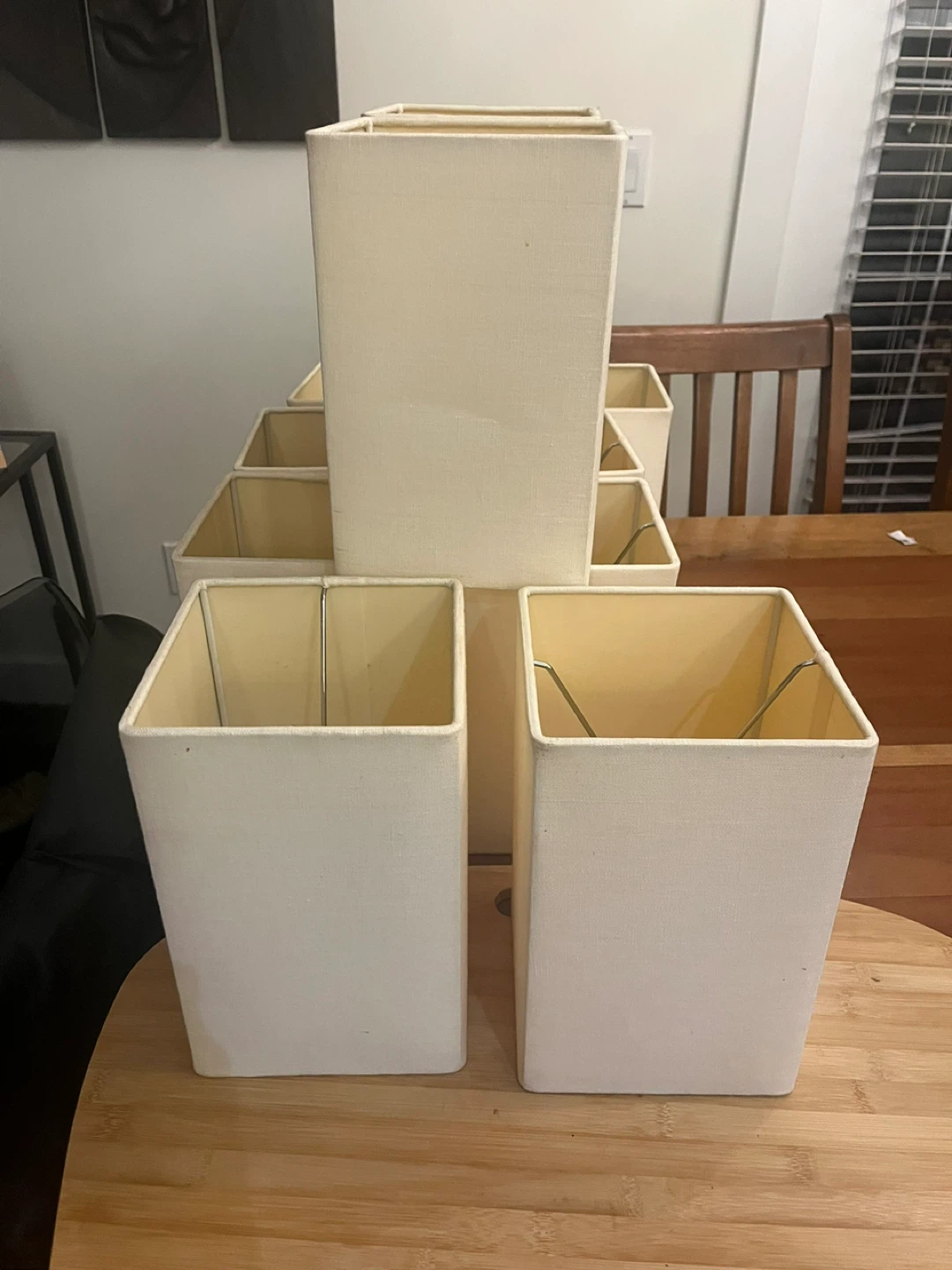 ⚽️Set of 8 Beige Square Fabric Lamp Shades