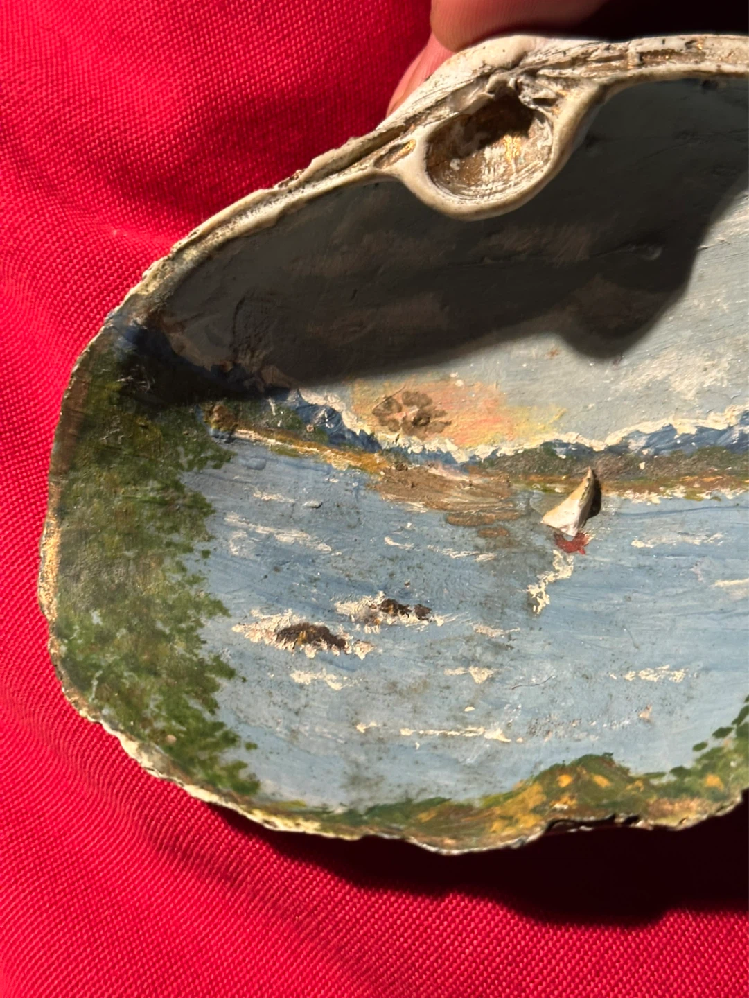 Antique seashell painting - photo 3
