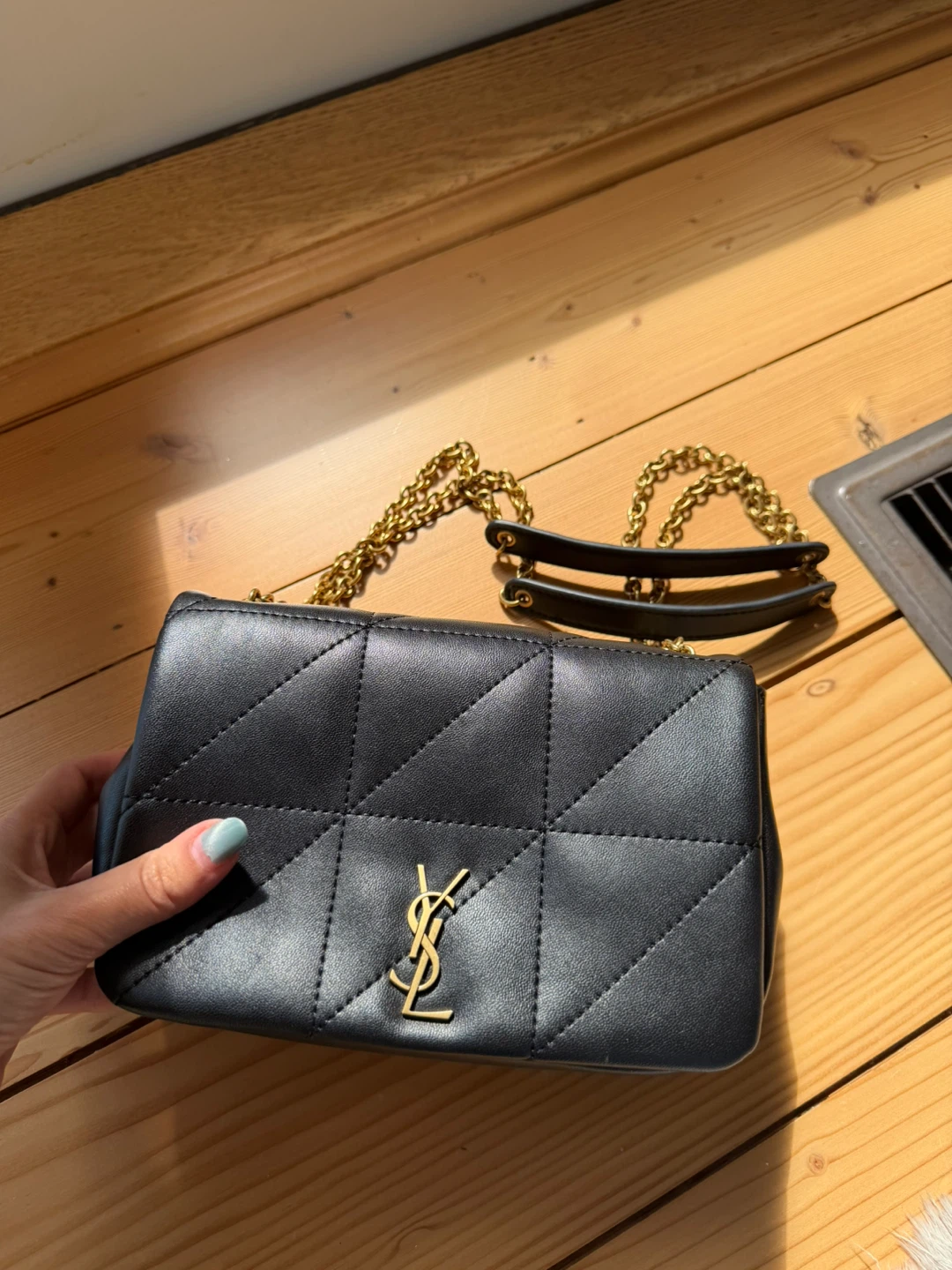 Saint Laurent Black Leather Chain Shoulder Bag