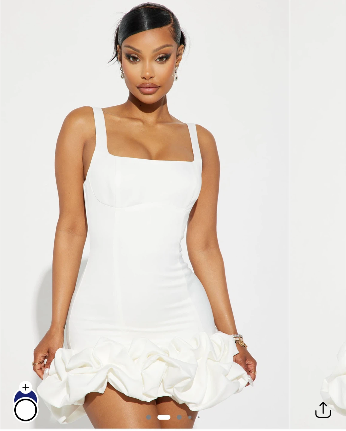 Fashion Nova White Ruched Mini Dress