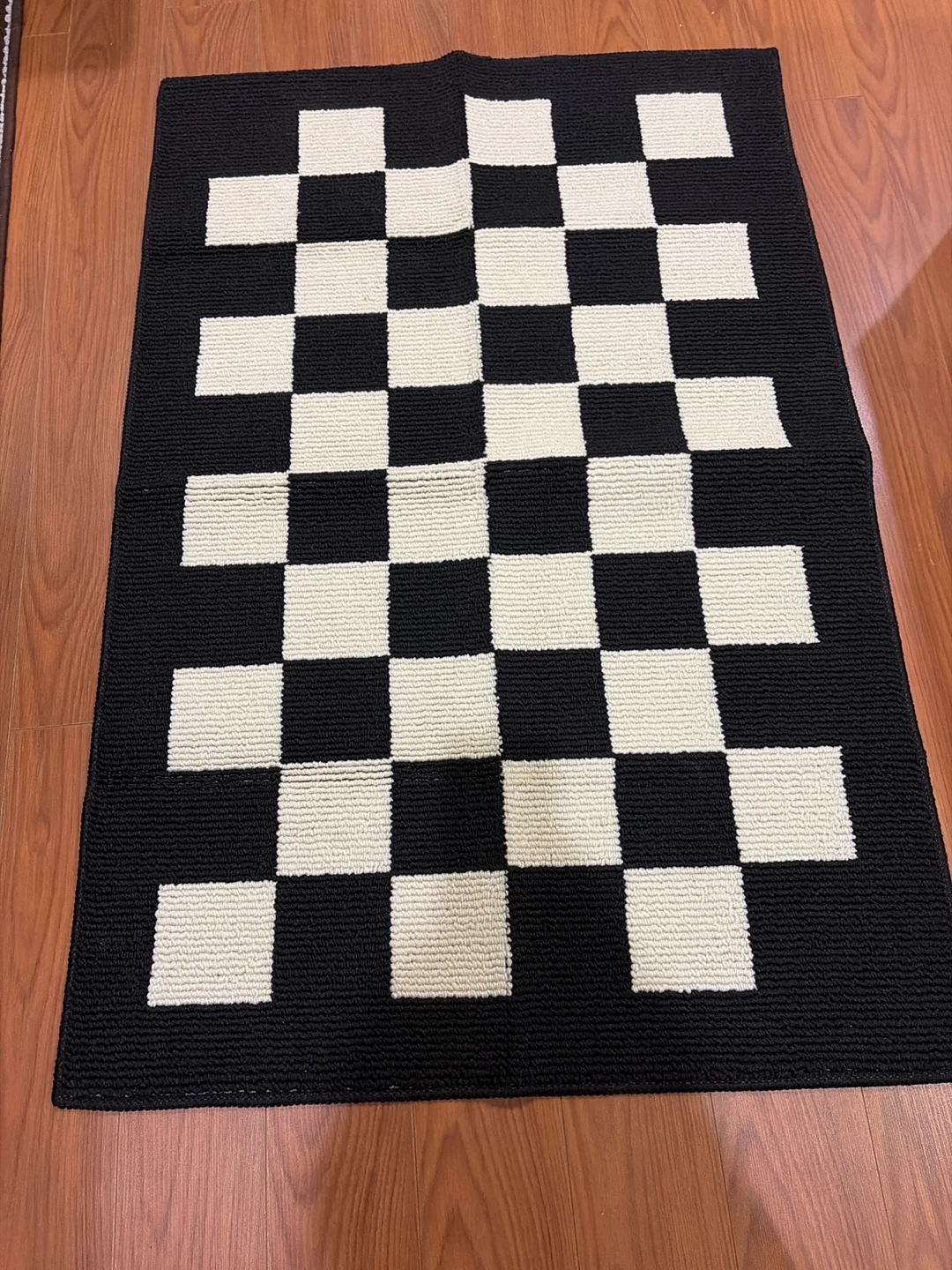 Black and White Checkerboard Rug 30x46’’