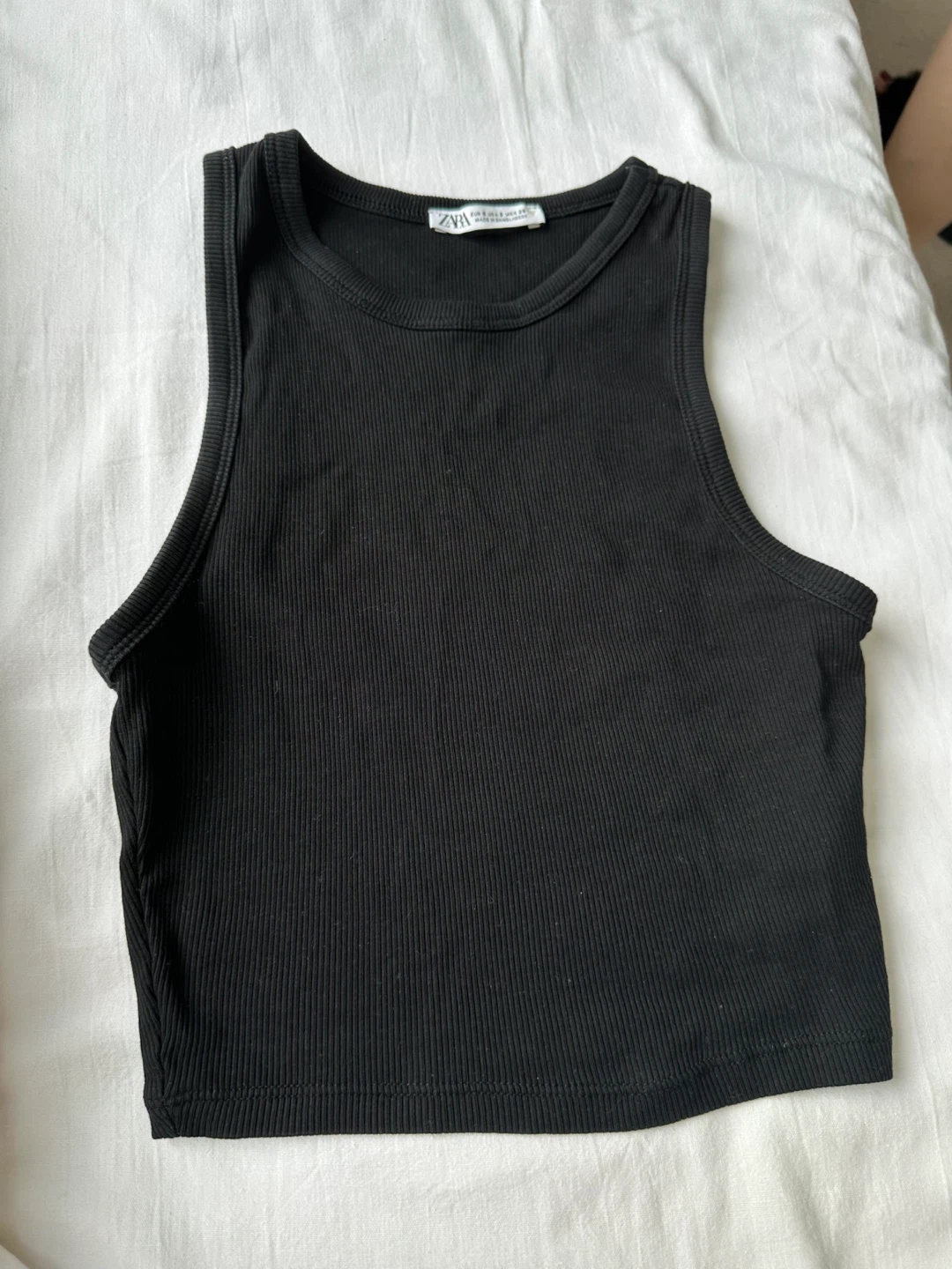ZARA Ribbed Tank Top - Black