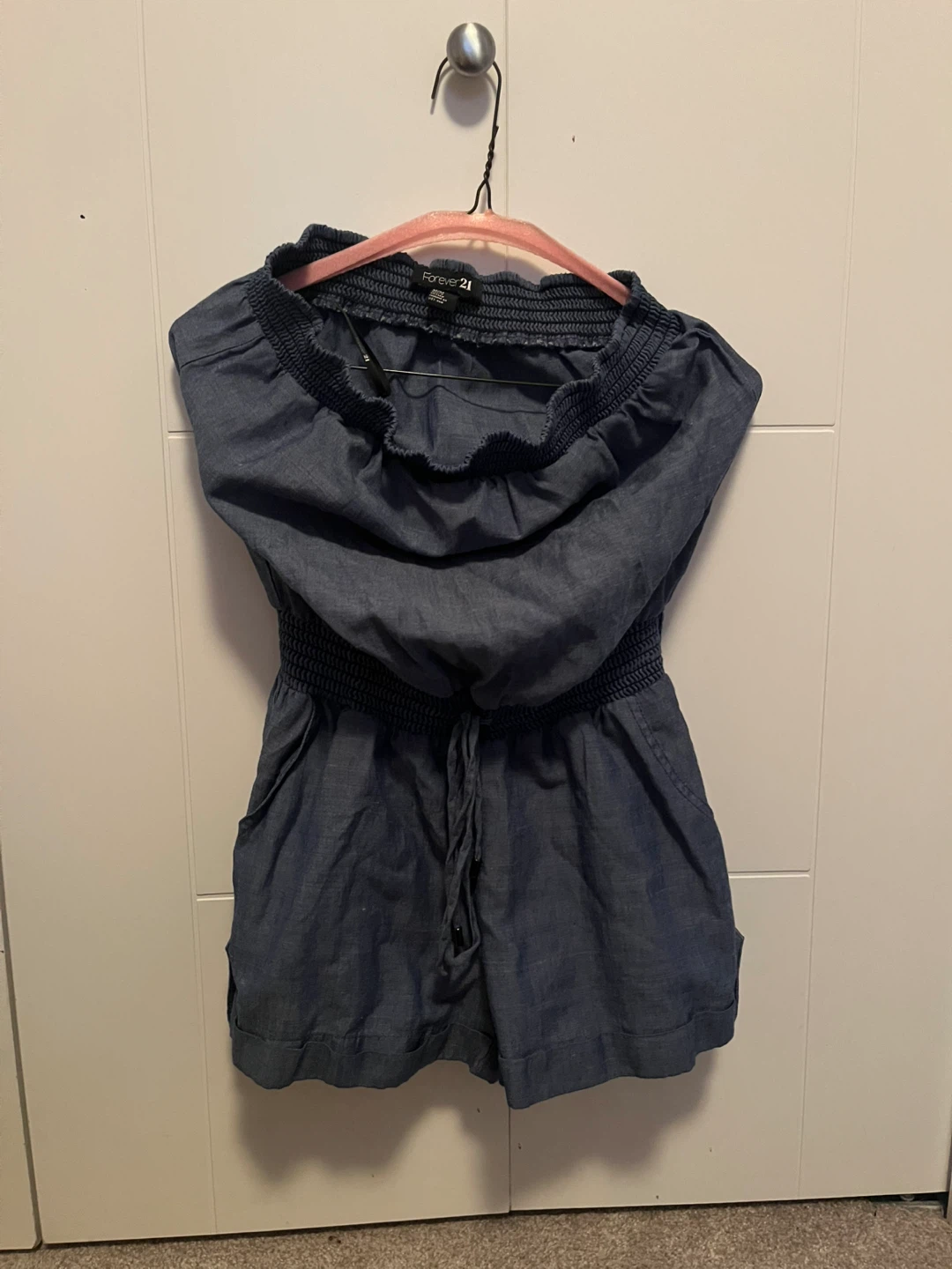 Strapless Blueish Grey Romper