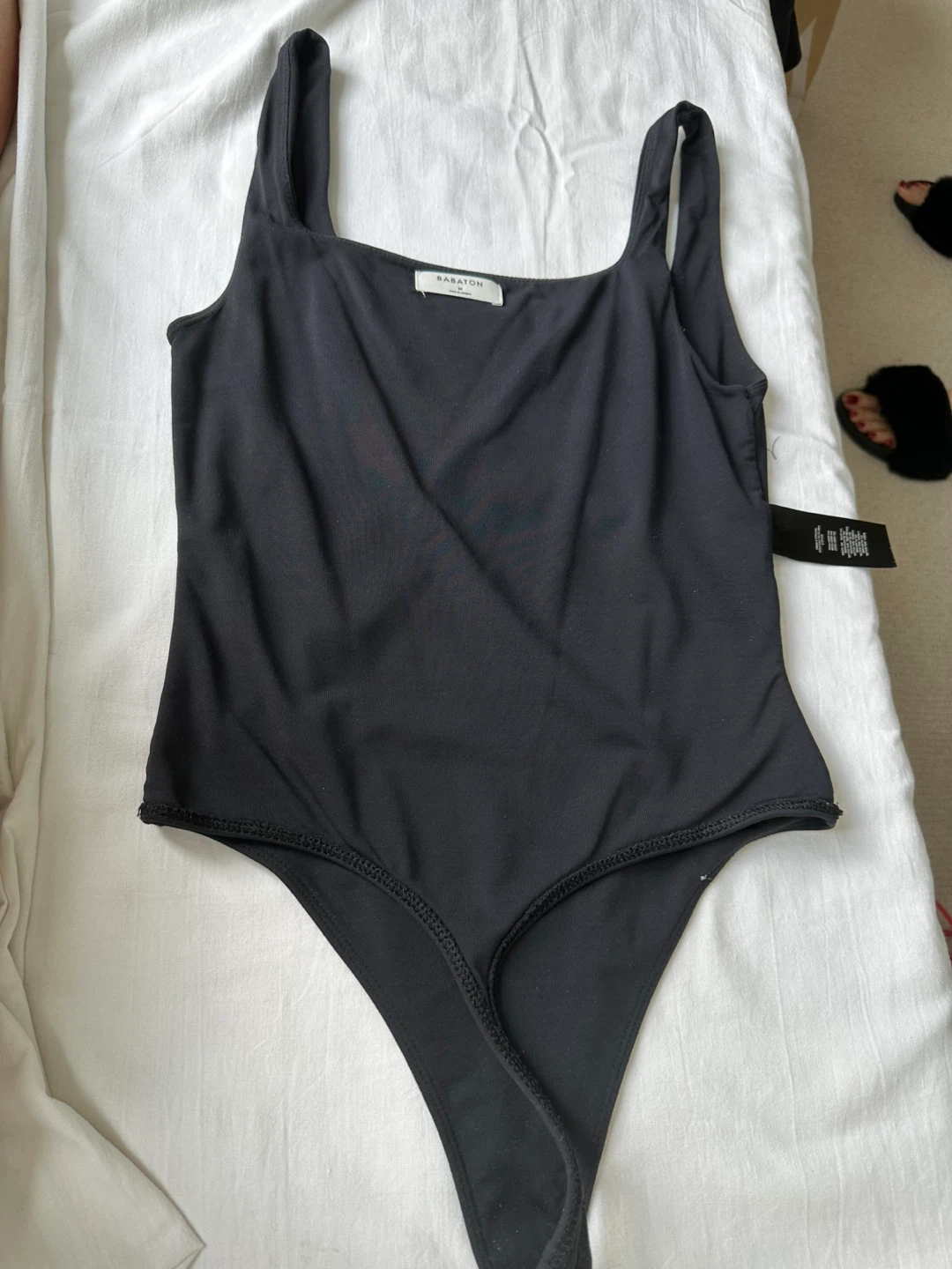 Babaton (Aritzia) Black Square Neck Bodysuit