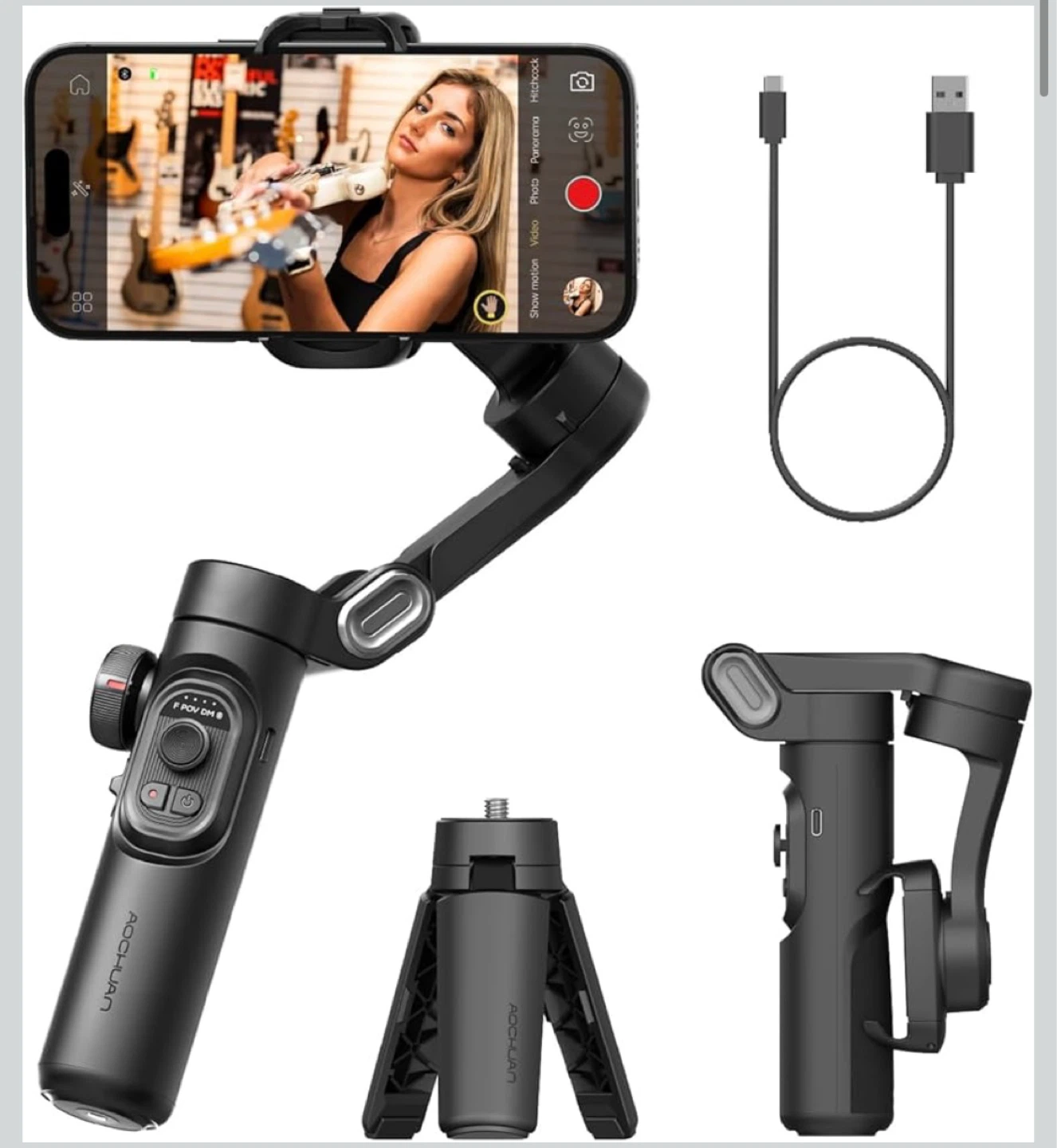 Phone Gimbal Stabilizer 3-Axis Smartphone Foldable Handheld Gimb