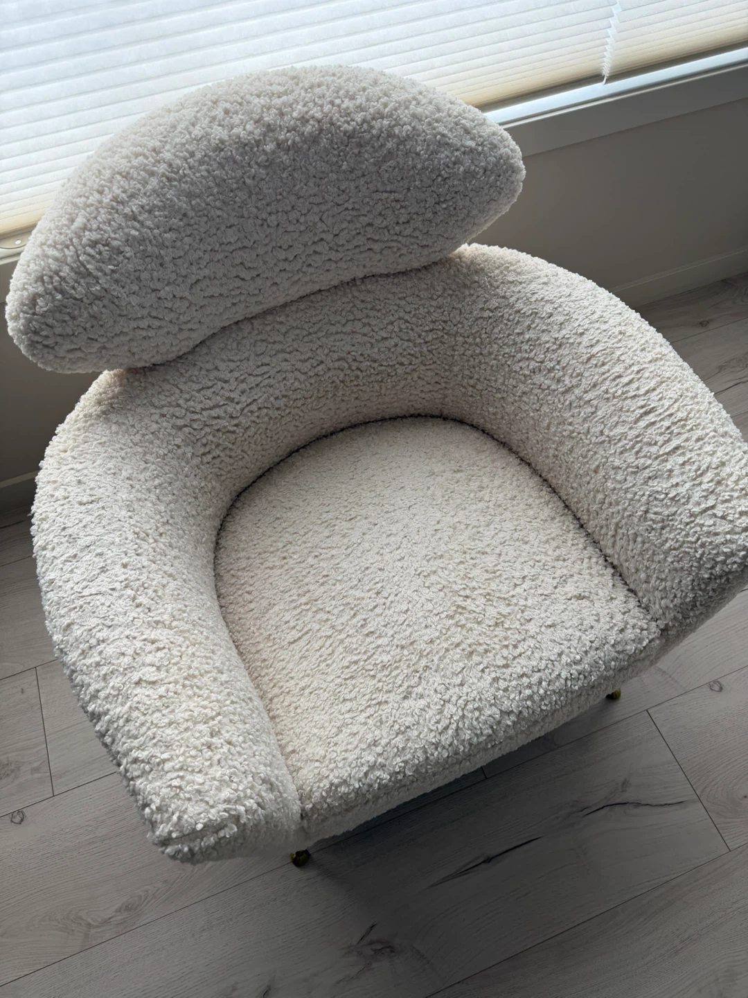 Structube SHEPARD Teddy Faux Shearling Armchair Cream - photo 2