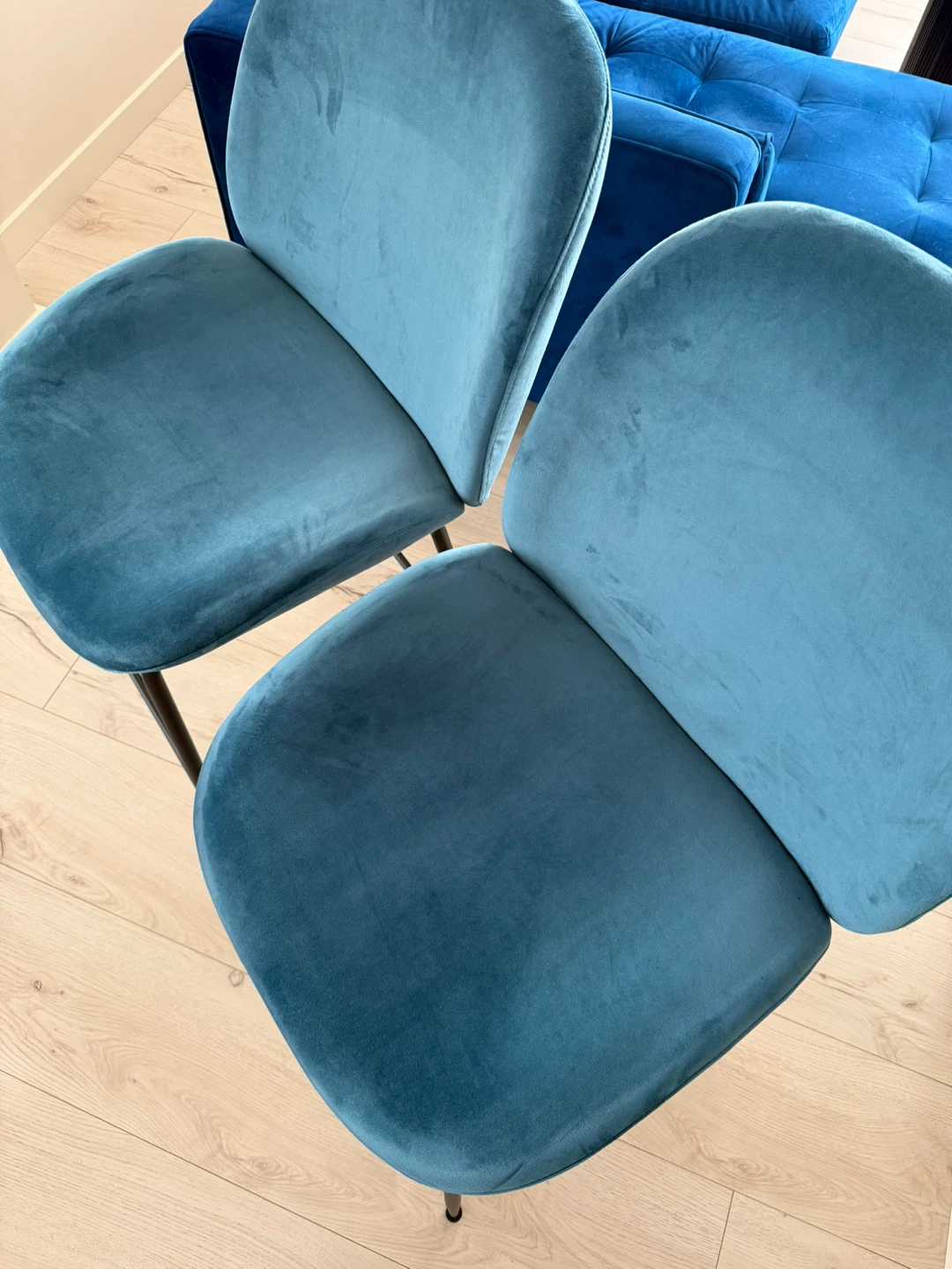 Structure Velvet Counter Bar Stool “Judith” with backrest 68 cm - photo 3