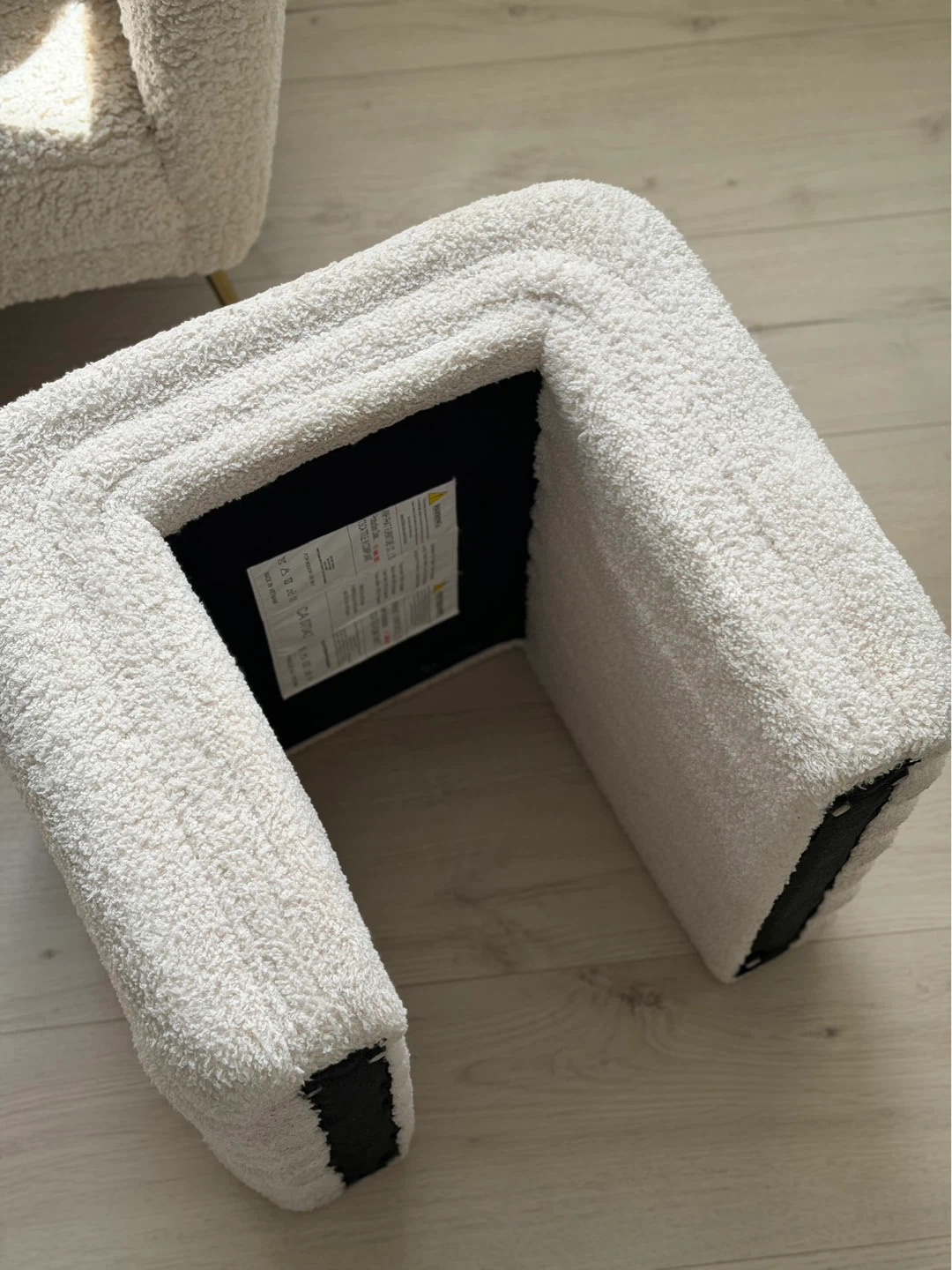 Faux Shearling Ottoman/Footstool Cream - photo 2