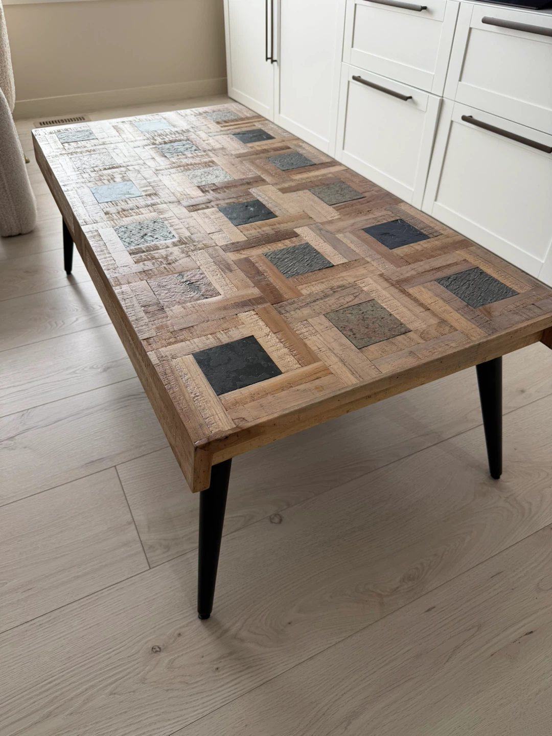 Structube “Sarla” Wood Mosaic Coffee Table