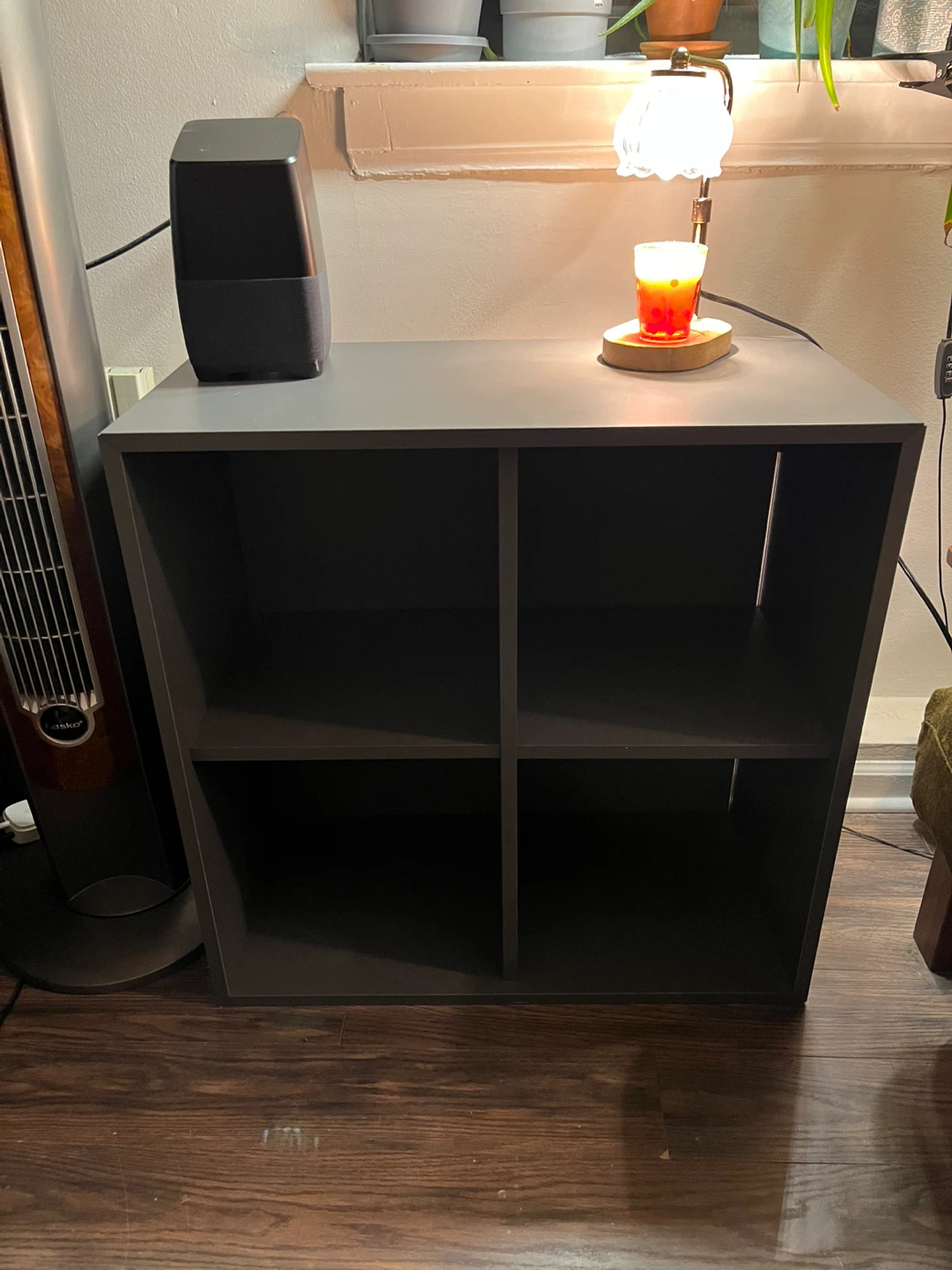 Dark Gray 4-Cube Storage Shelf
