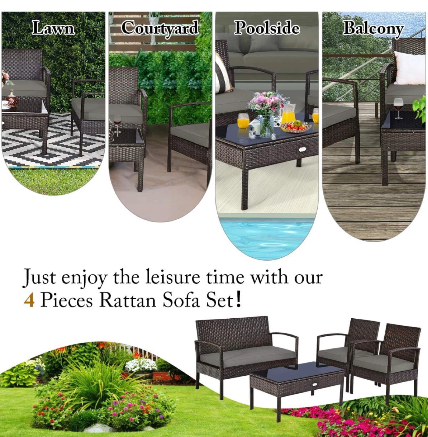 COSTWAY OUTDOOR PATIO FURNITURE - photo 2