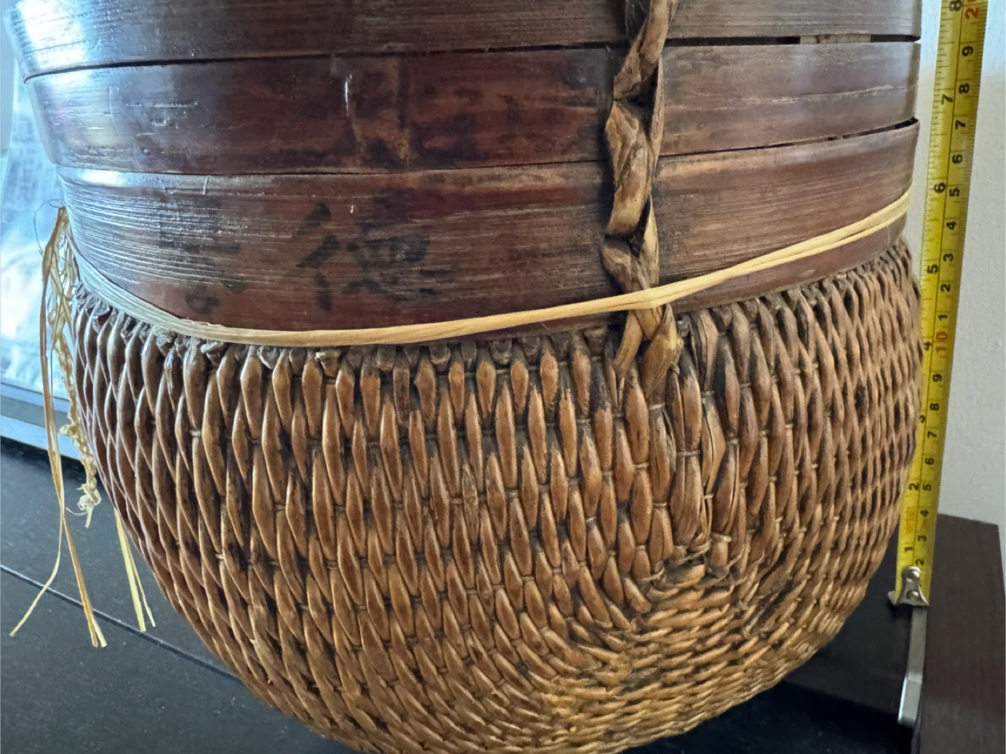 Antique Woven Chinese Grain Basket - photo 3