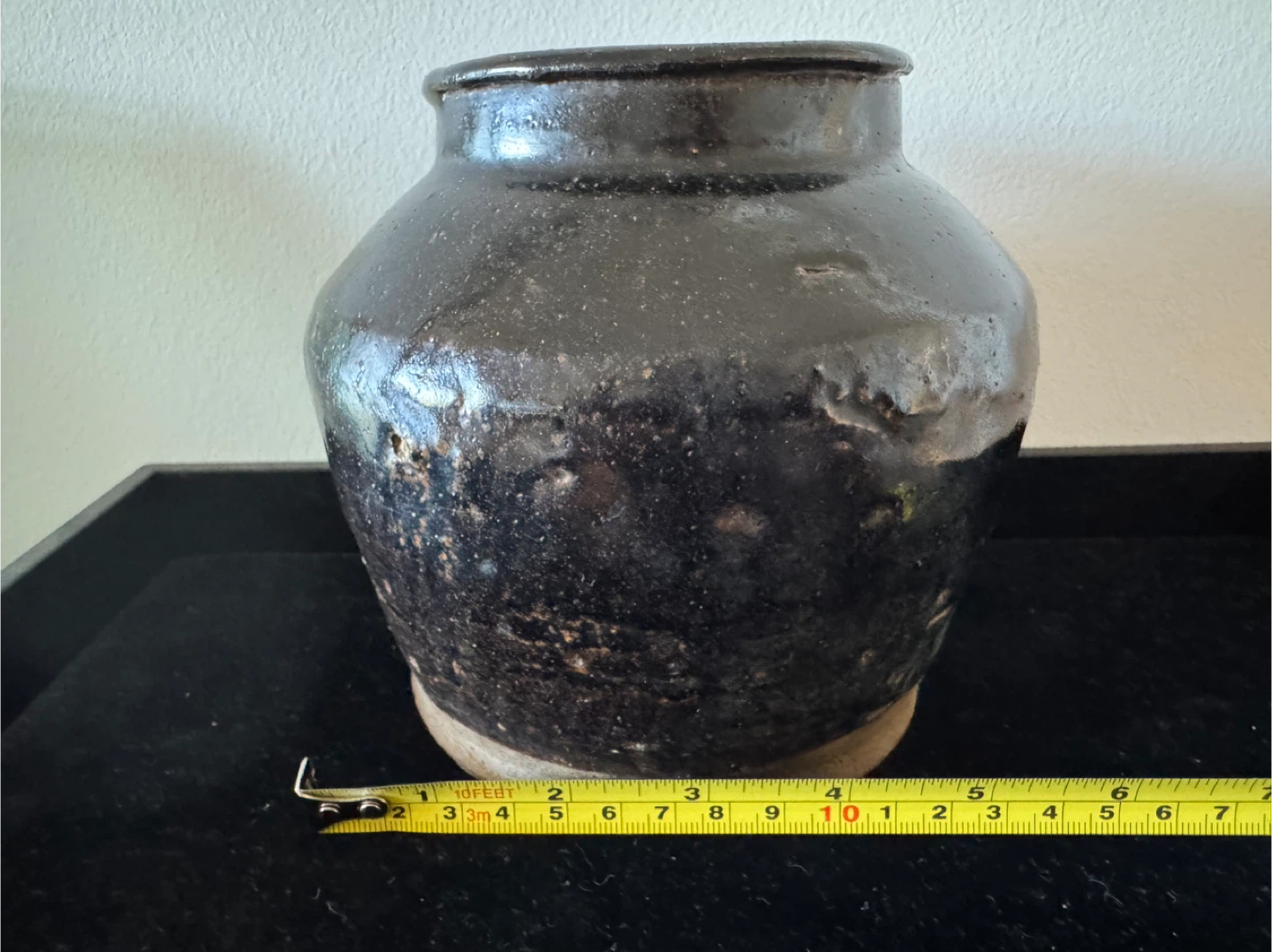 Antique Chinese Black Stoneware Jar