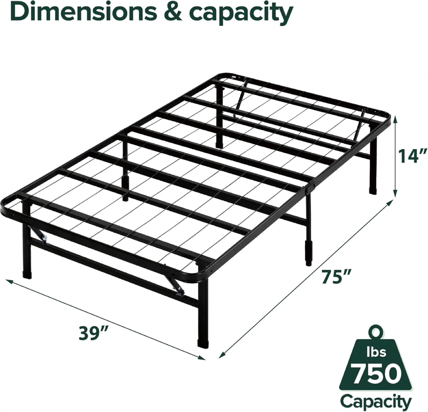 Metal Bed Frame with storage space- Twin - photo 4