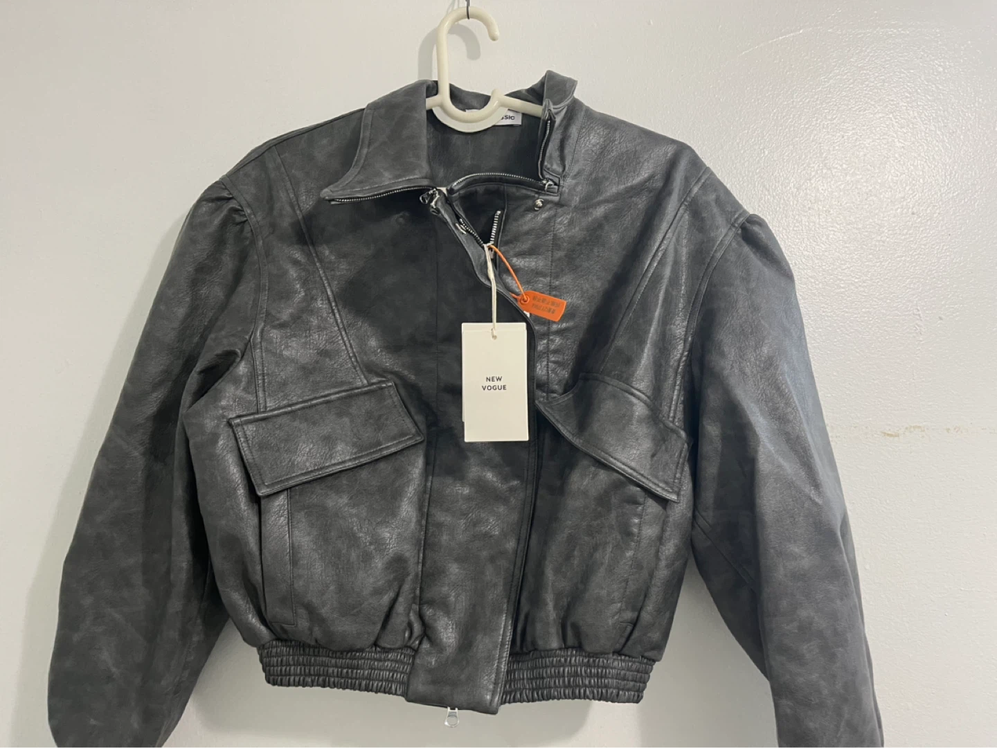 NEW VOGUE Faux Leather Jacket