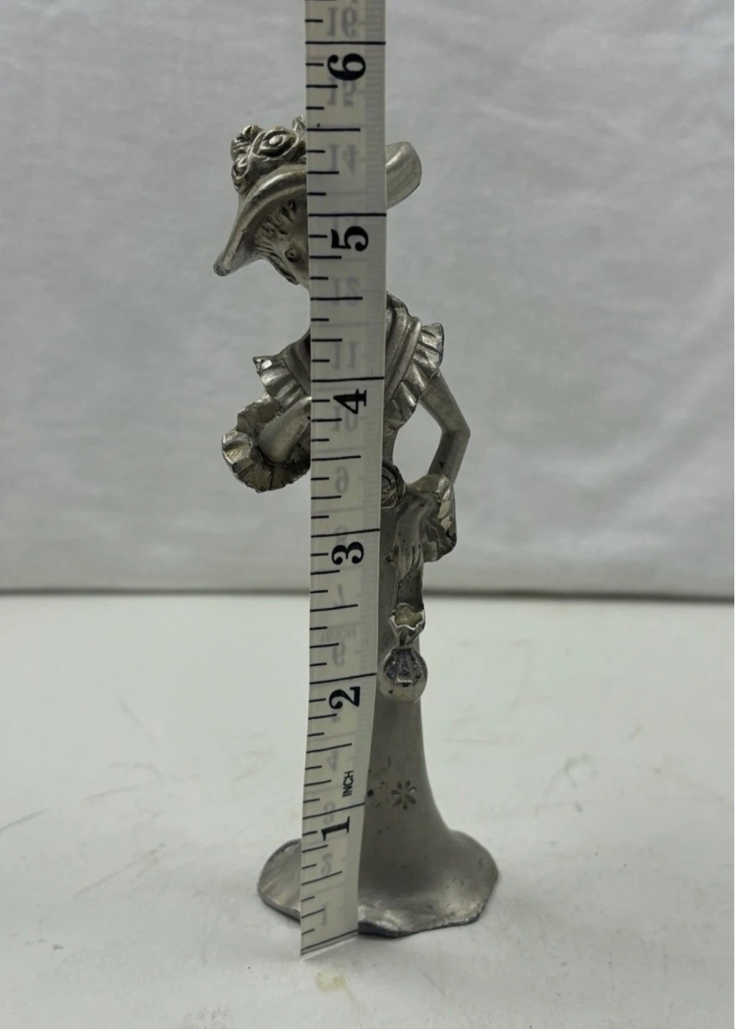 1980s Vintage Italian Pewter Lady Figurine - photo 5