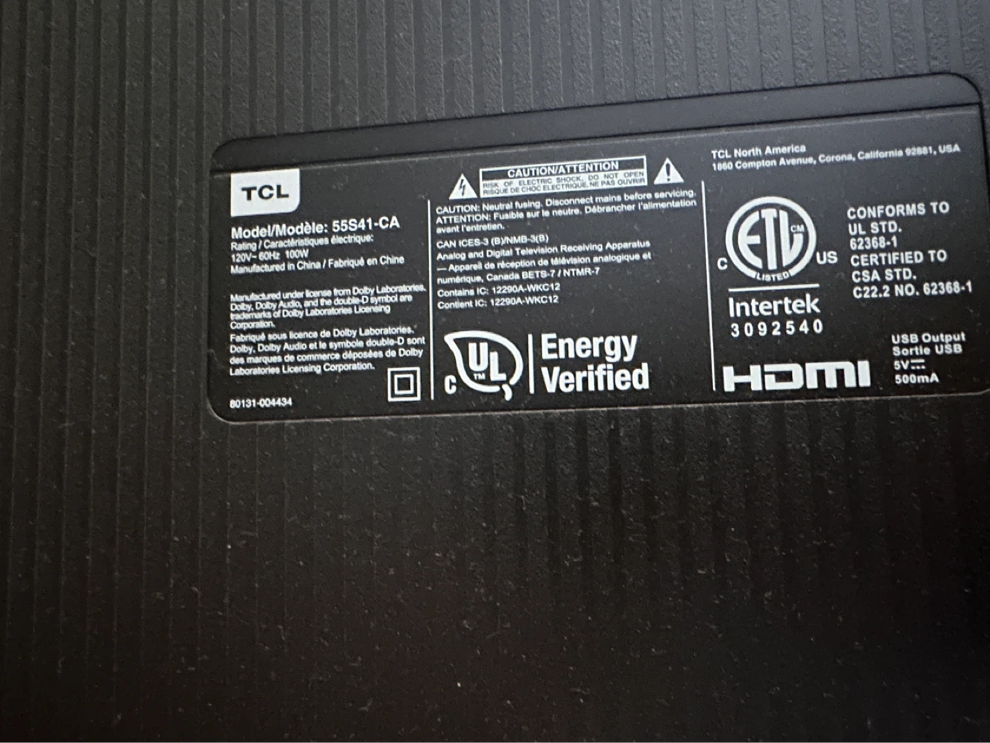 TCL 55S41-CA Roku TV with remote - photo 2