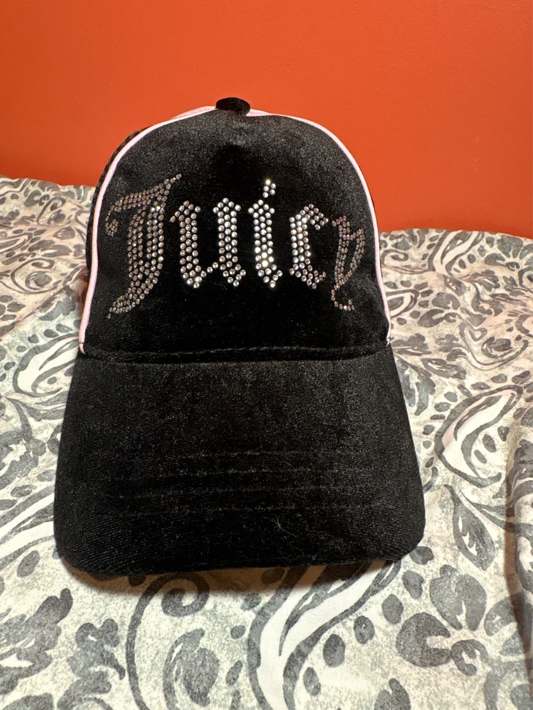 Juicy Couture Black Velour Trucker Hat