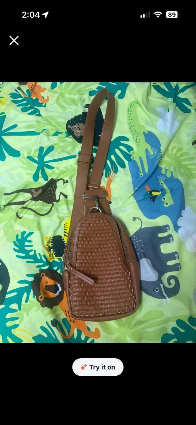 Brown Woven Sling Bag