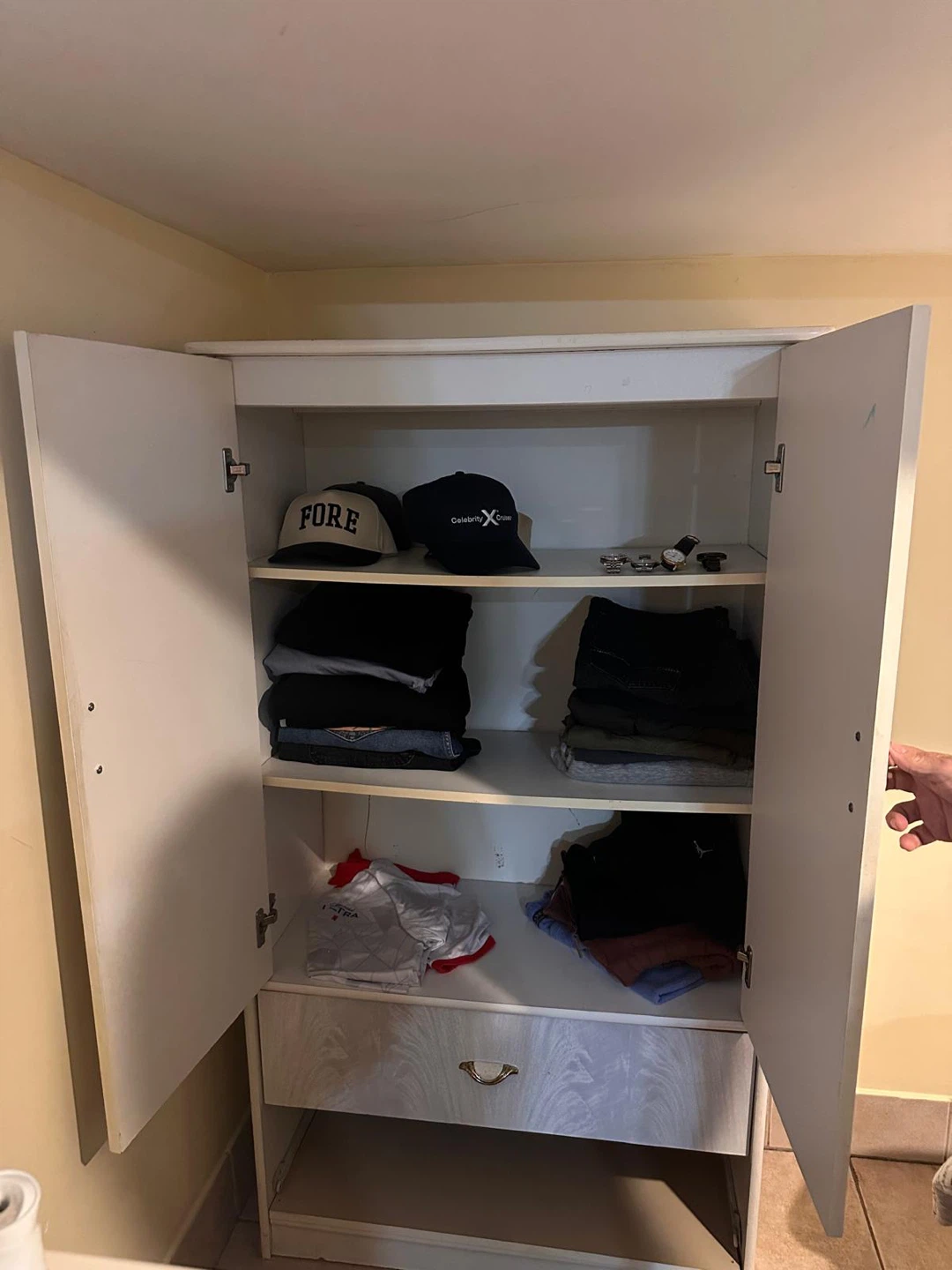 White Armoire with Drawer - photo 2