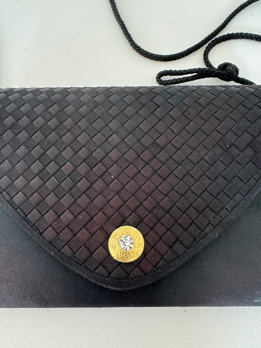 Black Evening Clutch Bag with Shoulder Strap
