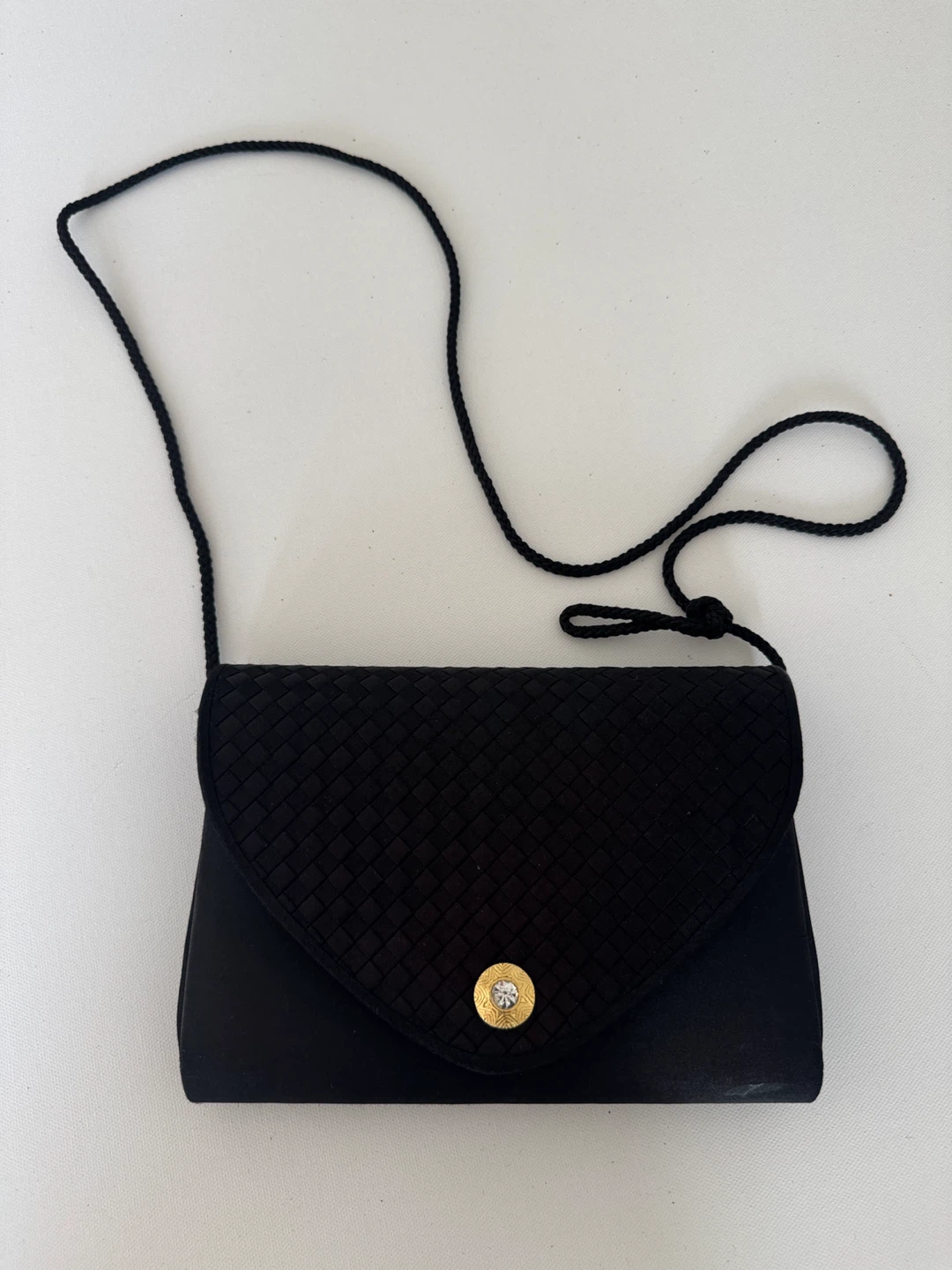 Black Evening Clutch Bag with Shoulder Strap - photo 2