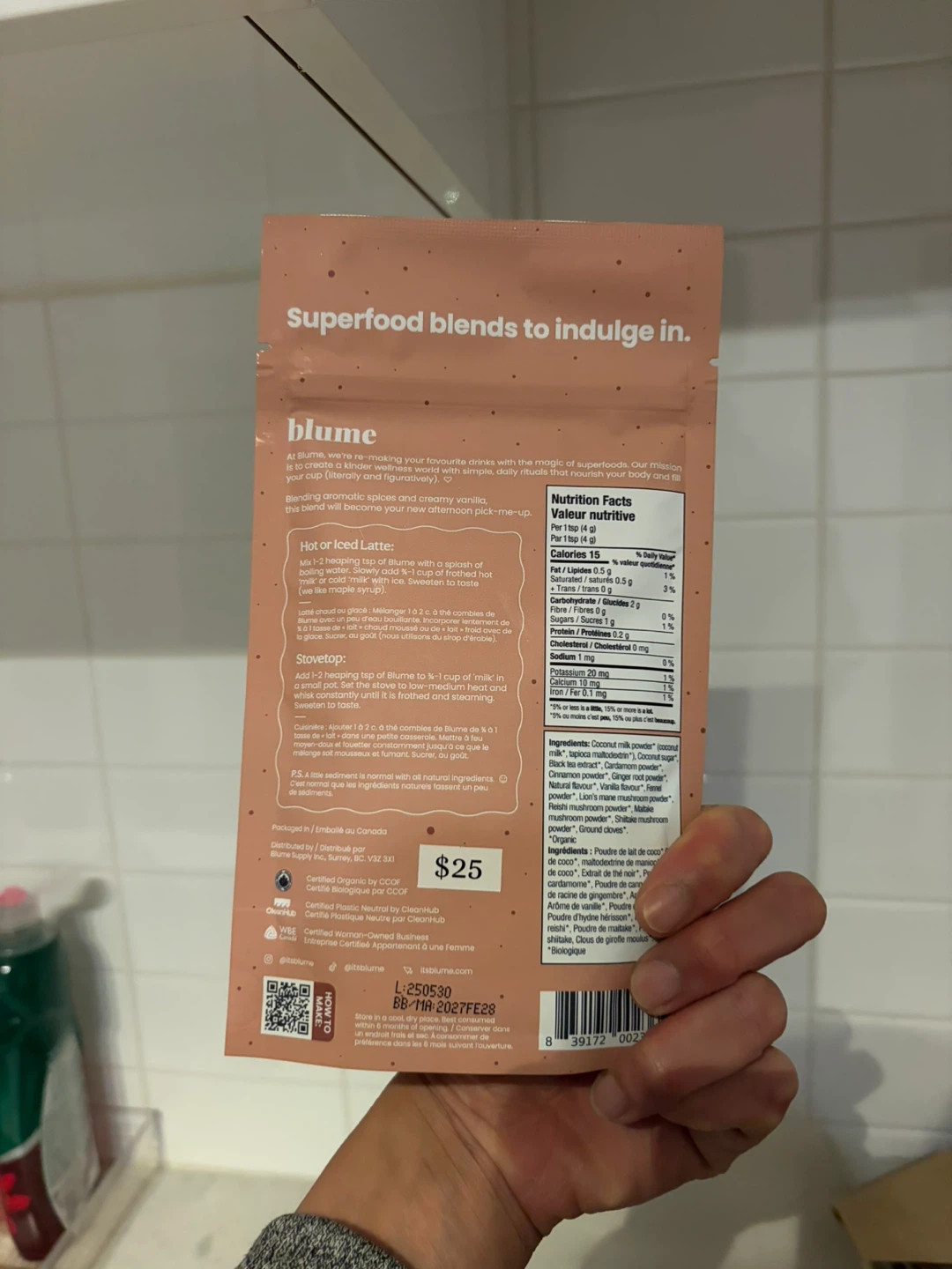 BRAND NEW Blume Vanilla Chai Superfood Latte Powder - photo 2