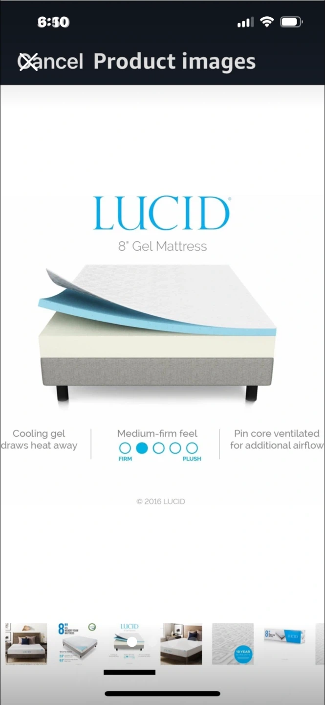 Lucid 8" Gel Memory Foam Mattress
