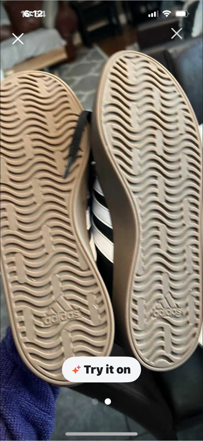 Adidas black sneakers with white stripes - photo 2
