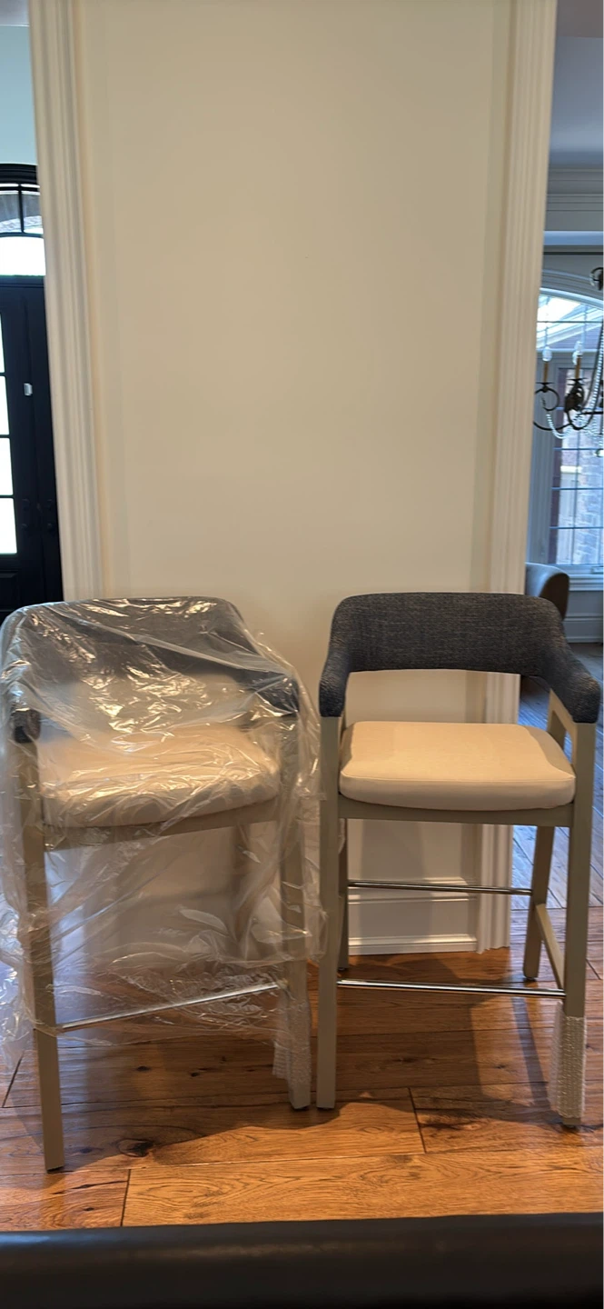NEW Set of 2 Bar Stools with Upholstered Seats