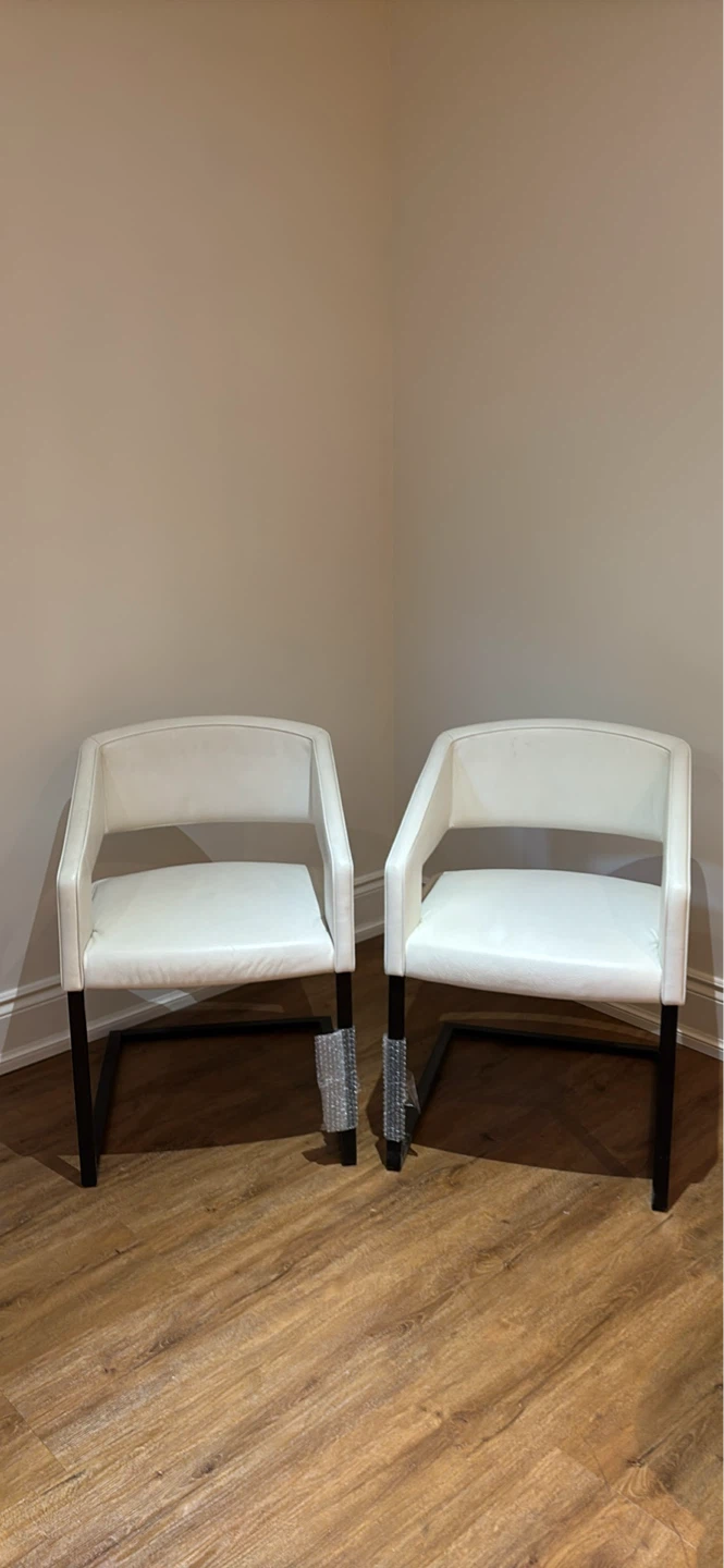NEW SET OF 2 White Armchair