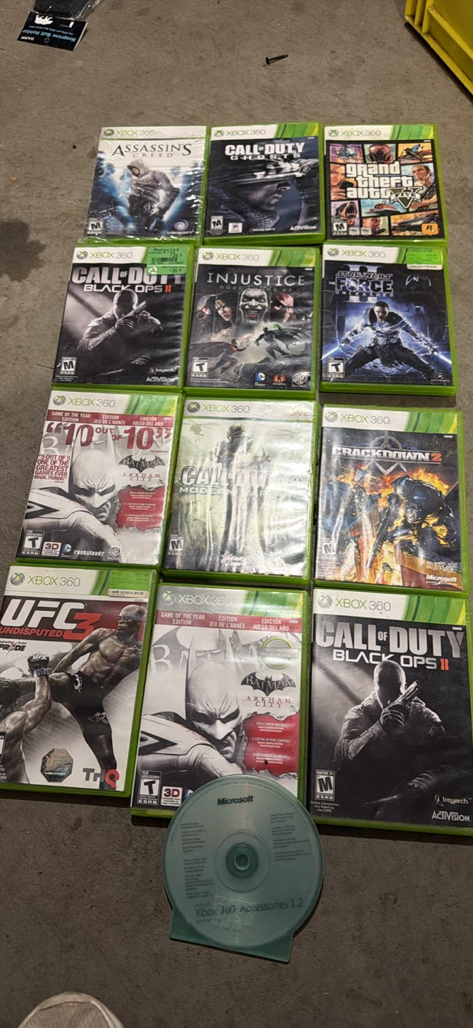 Xbox 360 Console with Games and Controllers - photo 3