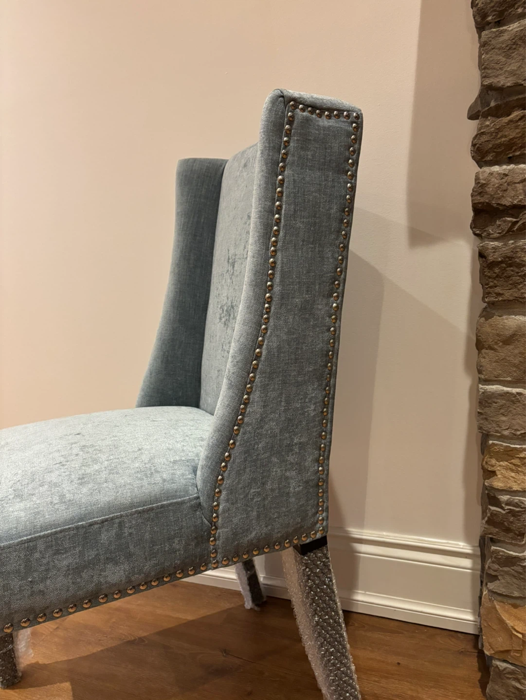 NEW Tufted Wingback Dining Chair - Light Blue - photo 4