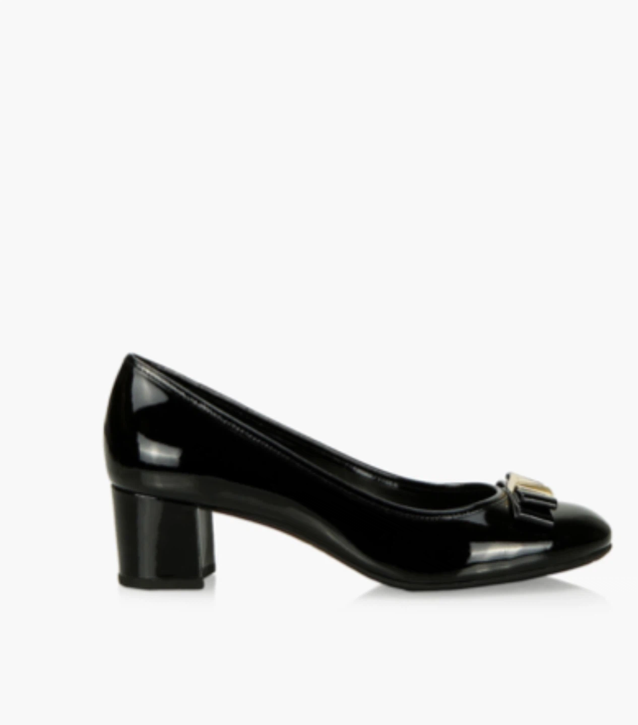 MK Black patent leather bow heels