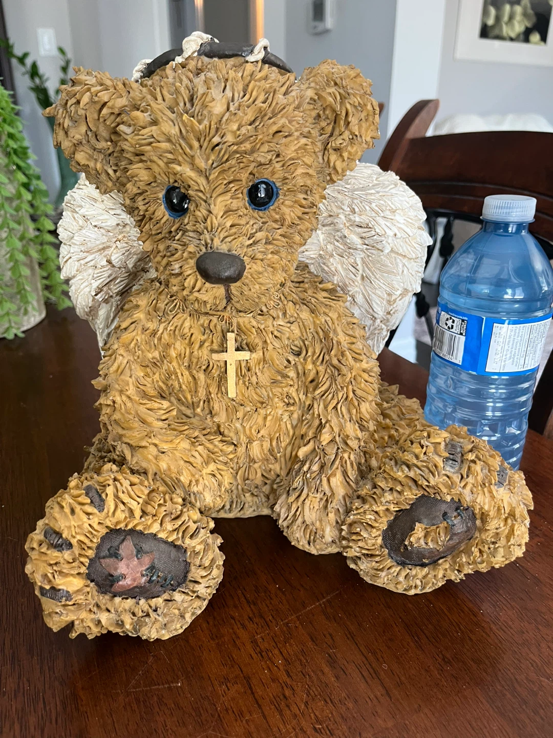 Heavy resin, handcrafted garden angel Teddy