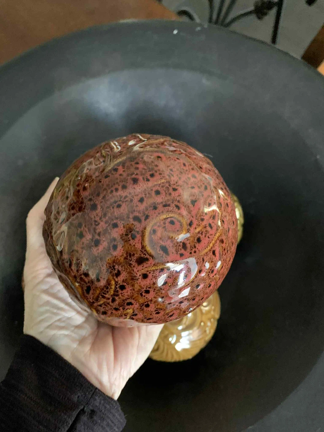 5 heavy glazed decorative balls - photo 4