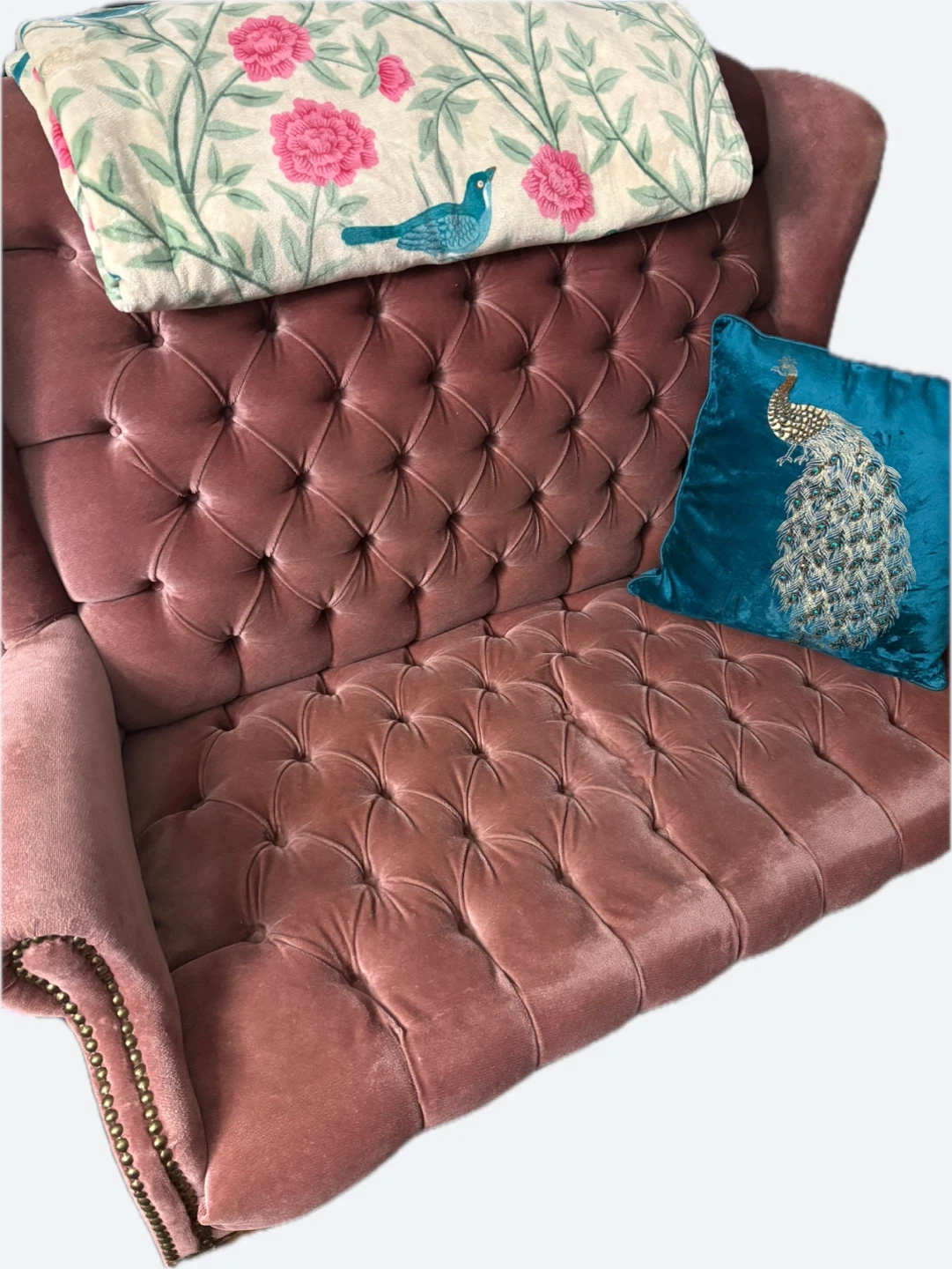 Vintage Velvet Dusty Rose Chesterfield - photo 5
