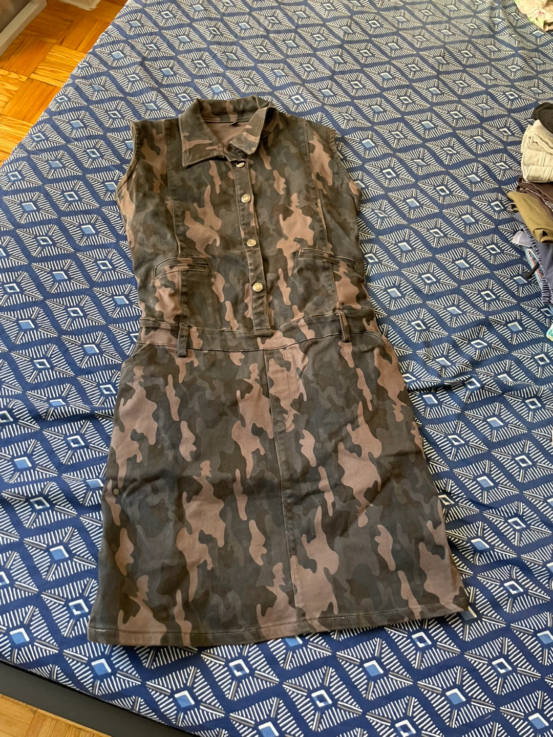 Sleeveless Camo Denim Dress
