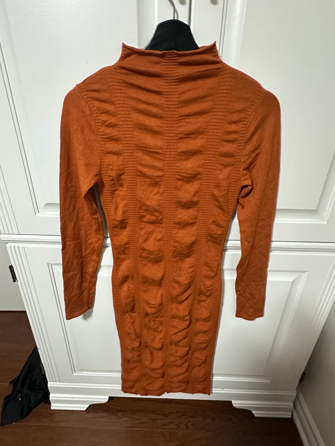 Orange Turtleneck Bodycon Dress