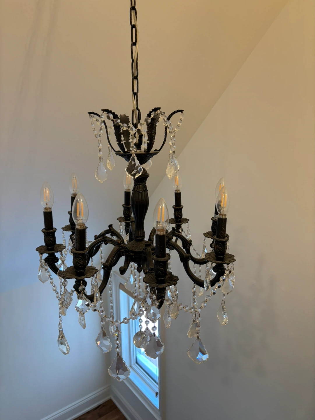 ROYAL CUT CRYSTAL CHANDELIER BROWNISH FINISH