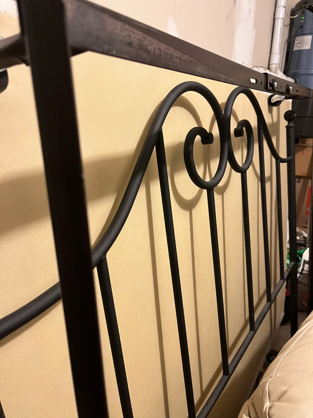 Black Metal Bed Frame with free double boxspring