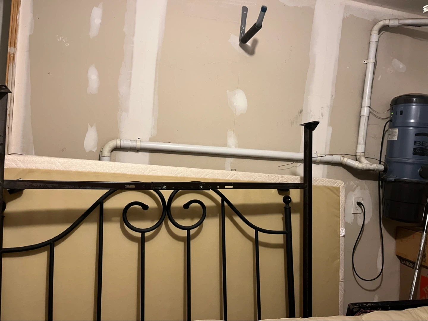 Black Metal Bed Frame with free double boxspring - photo 3